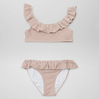 Striped swimsuit - 2-piece set BROWN