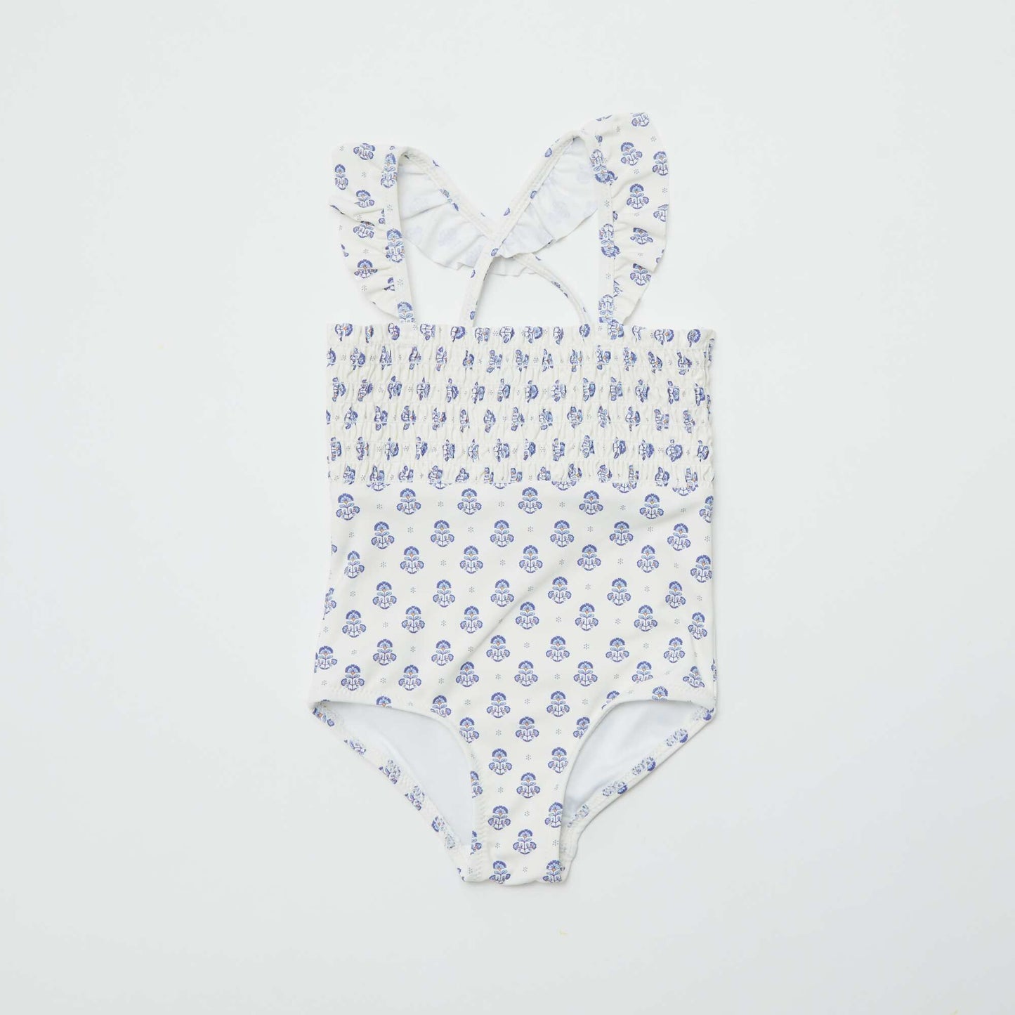 Printed ruffled swimsuit - One-piece WHITE
