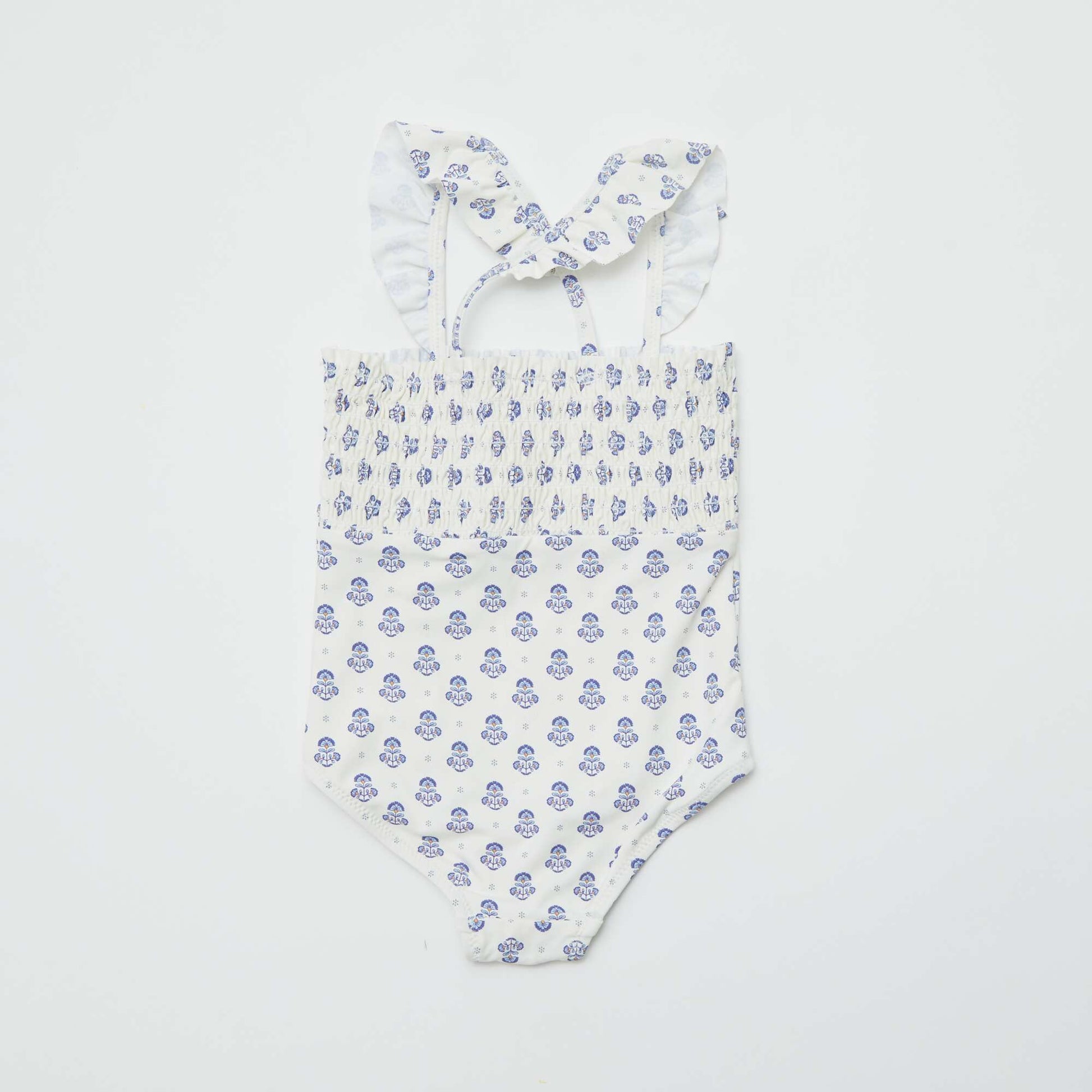 Printed ruffled swimsuit - One-piece WHITE