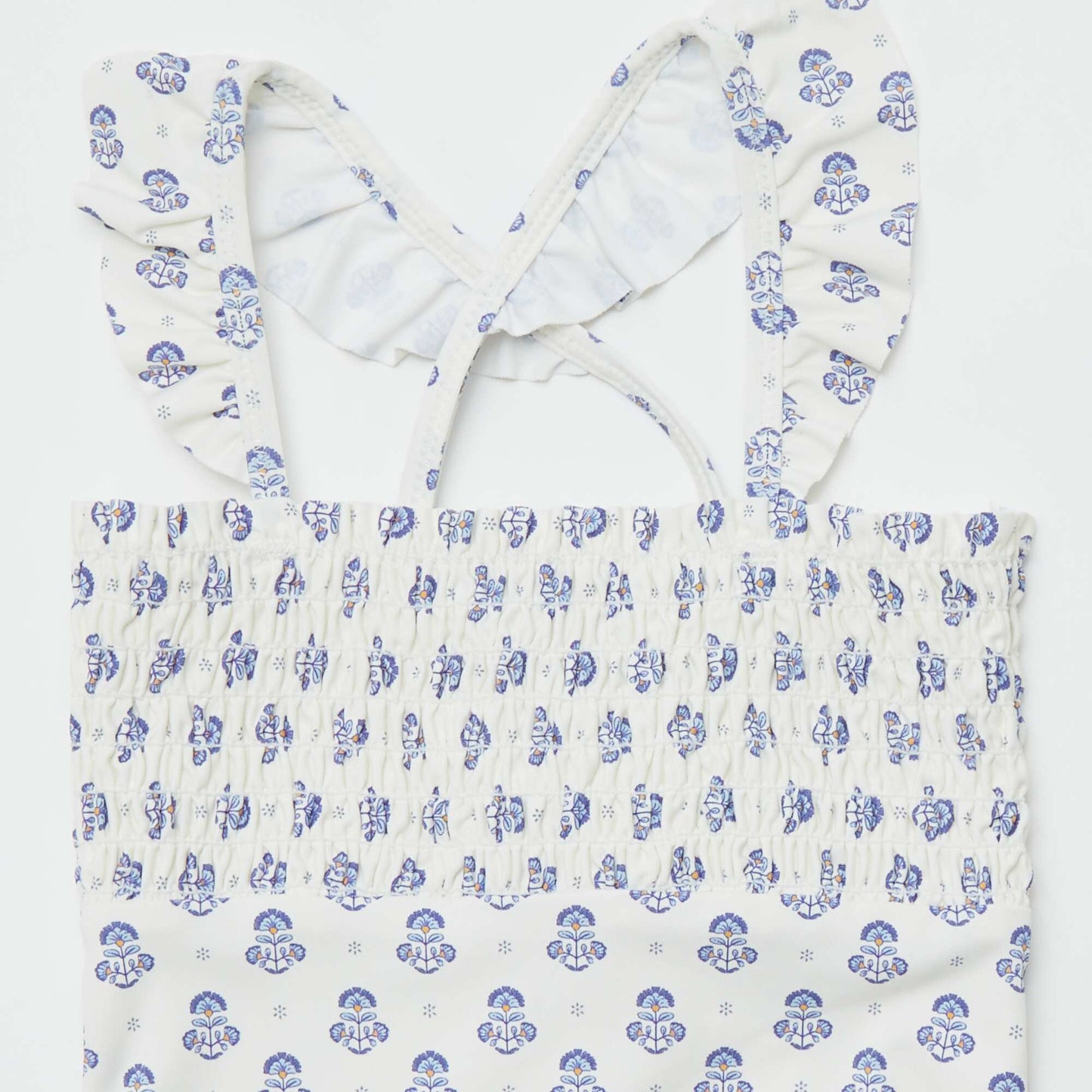 Printed ruffled swimsuit - One-piece WHITE
