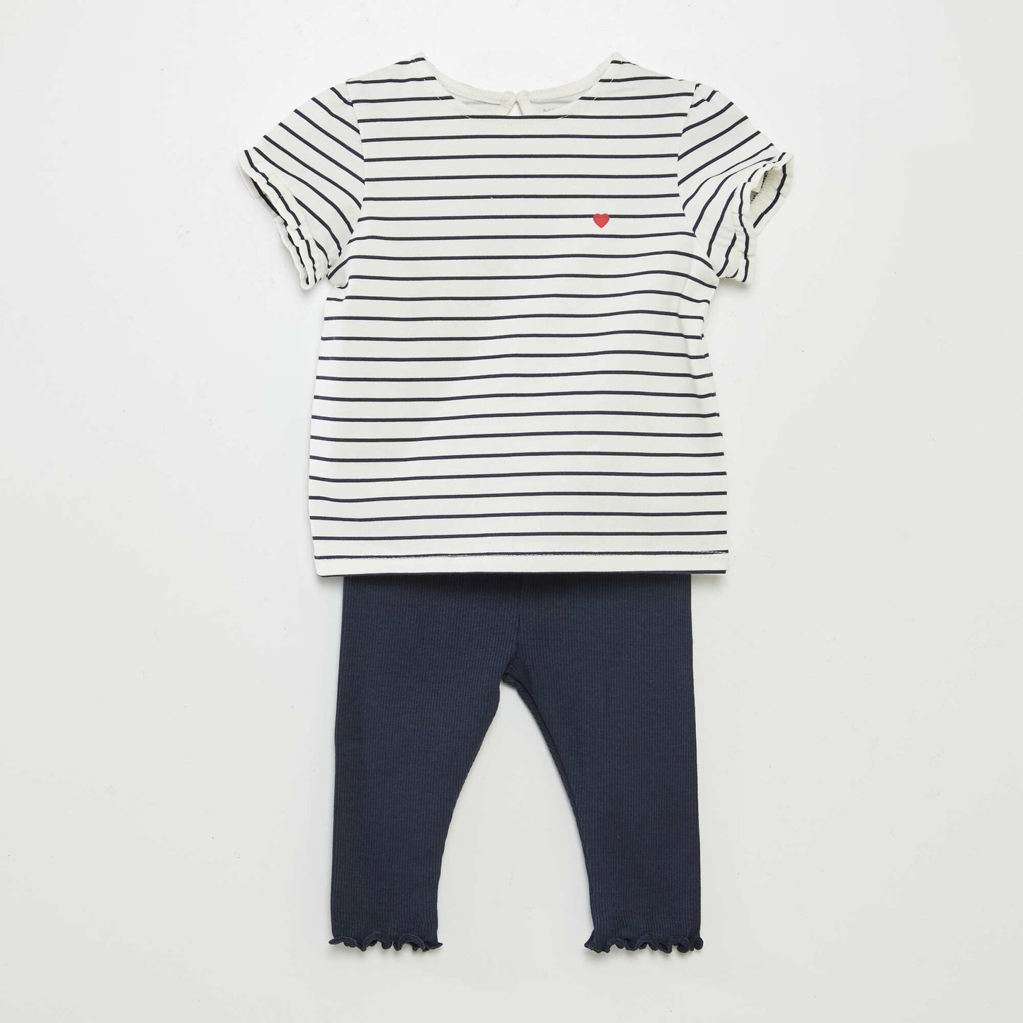T-shirt + ribbed leggings set - 2-piece set WHITE