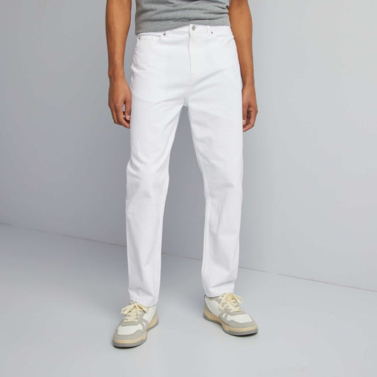 Slim-fit 5-pocket tapered jeans WHITE