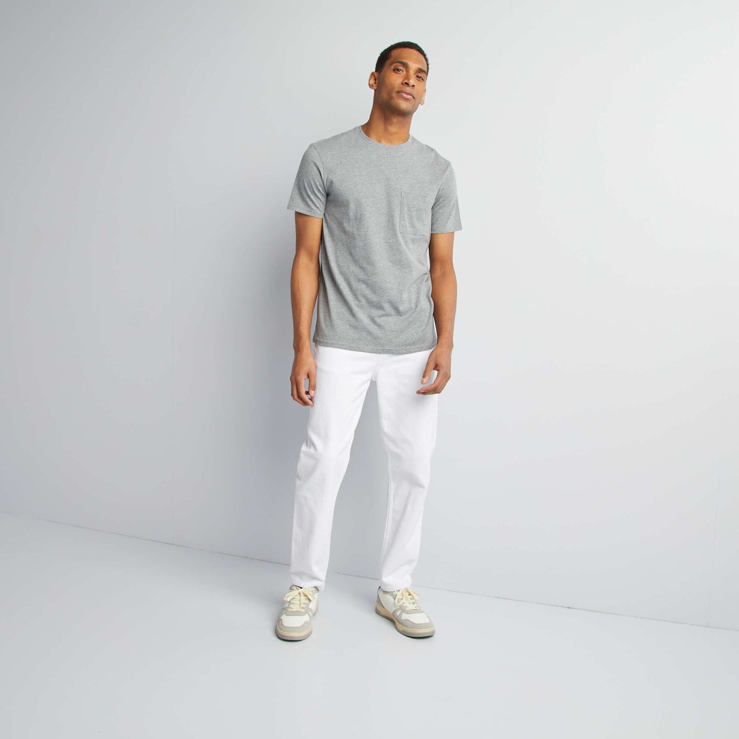 Slim-fit 5-pocket tapered jeans WHITE