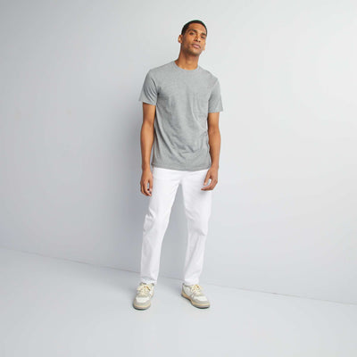Slim-fit 5-pocket tapered jeans WHITE