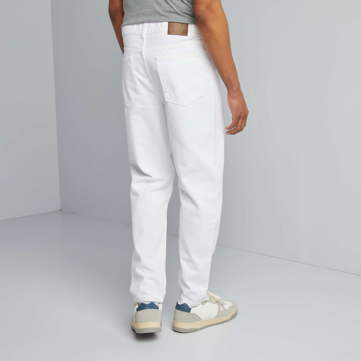 Slim-fit 5-pocket tapered jeans WHITE