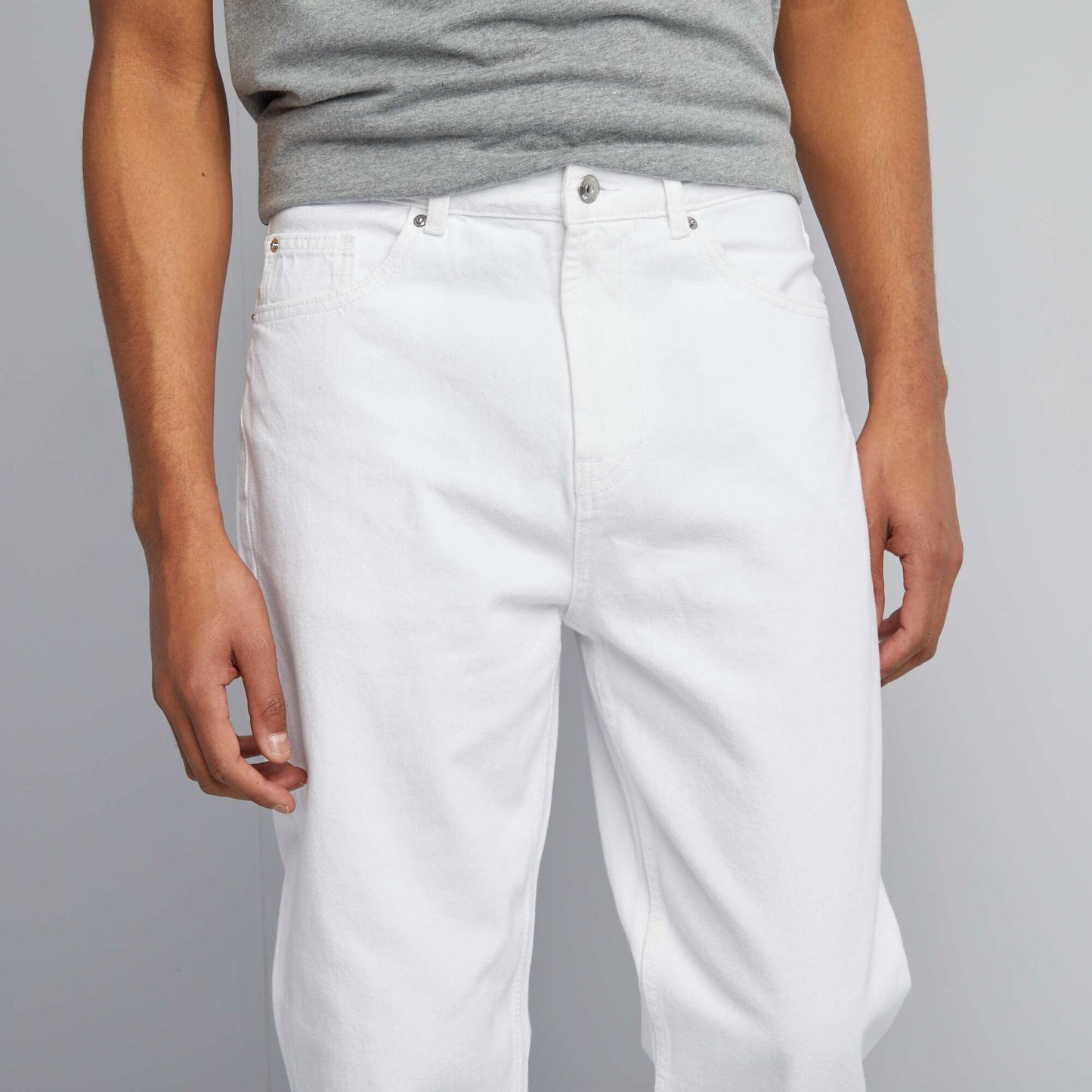 Slim-fit 5-pocket tapered jeans WHITE