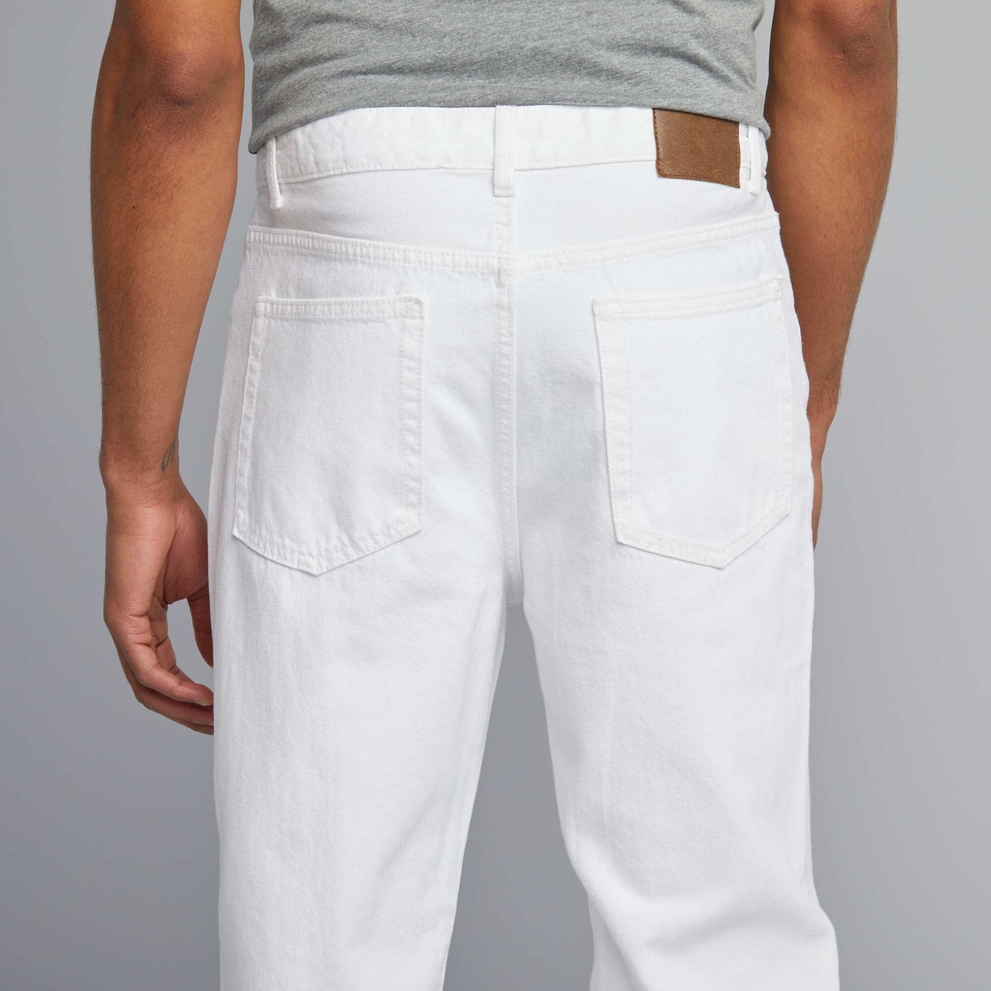 Slim-fit 5-pocket tapered jeans WHITE