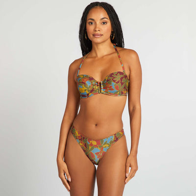 Floral print bikini bottoms BLUE