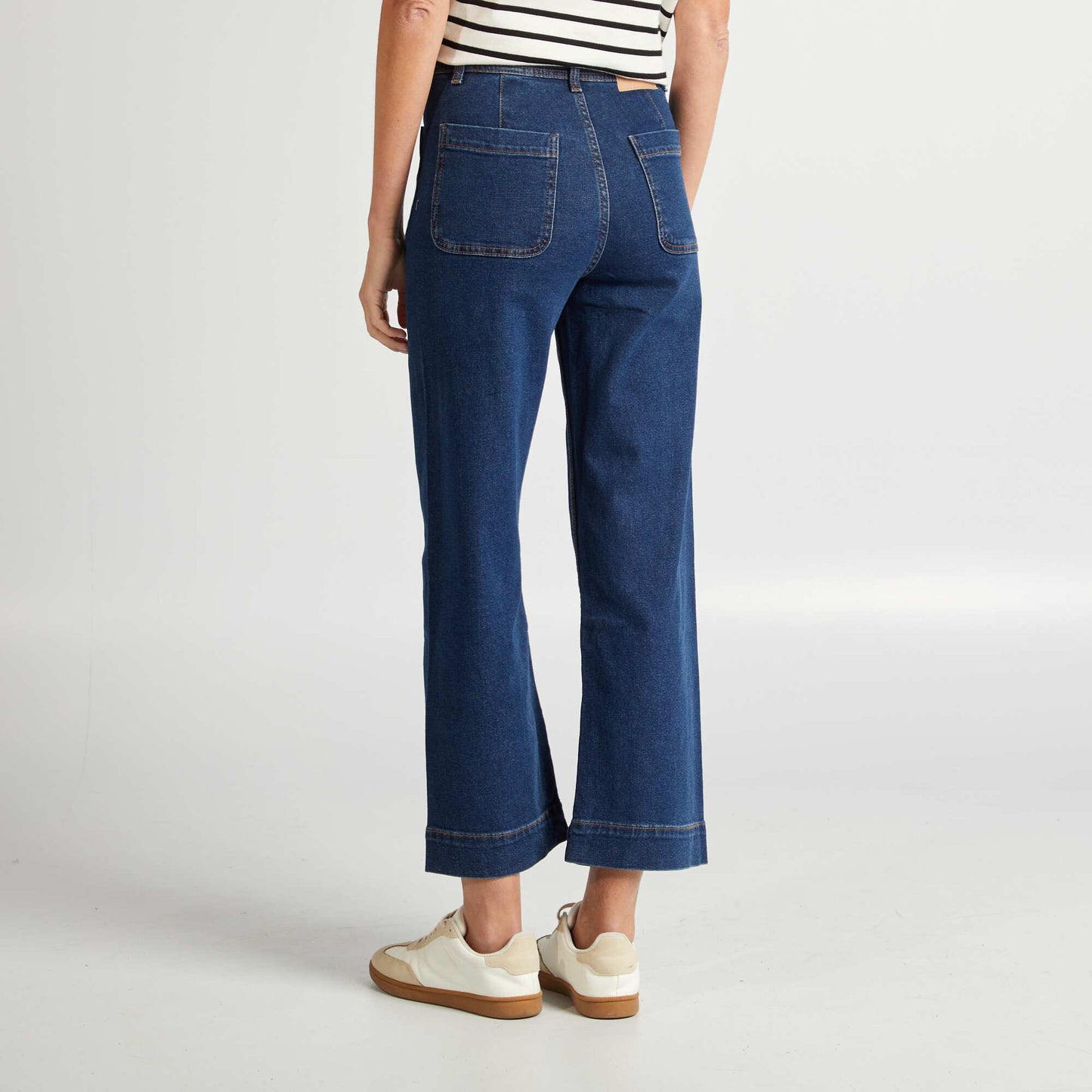 Cropped wide-leg trousers BLUE