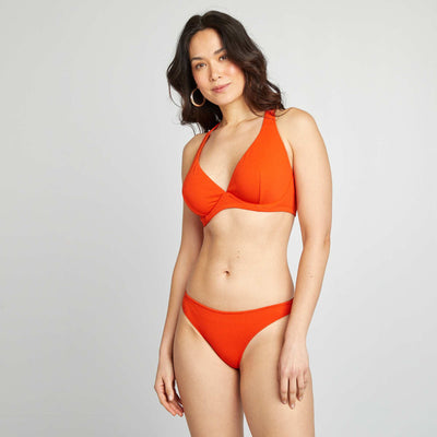 Textured knit bikini bottoms ORANGE
