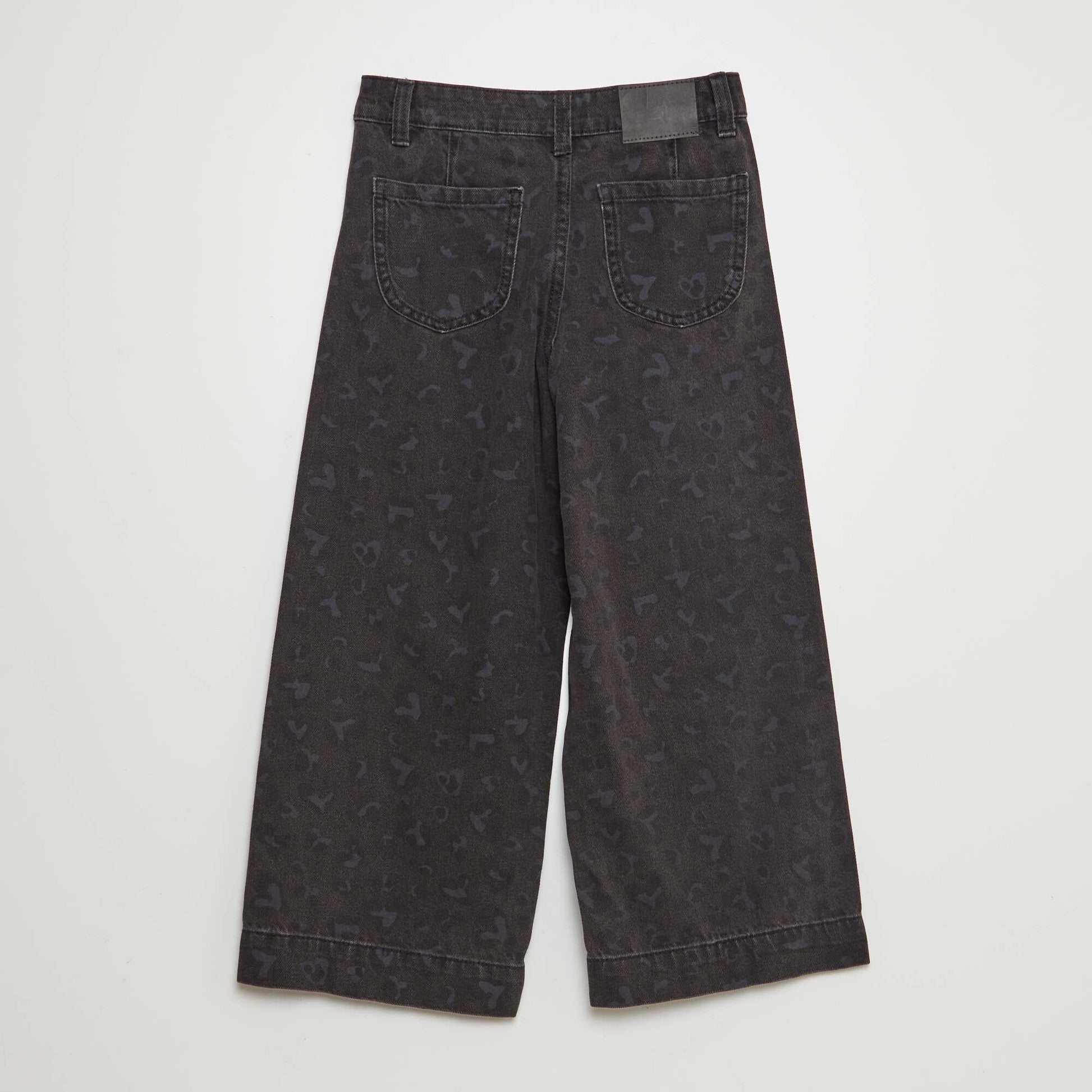 Leopard print wide-leg trousers GREY