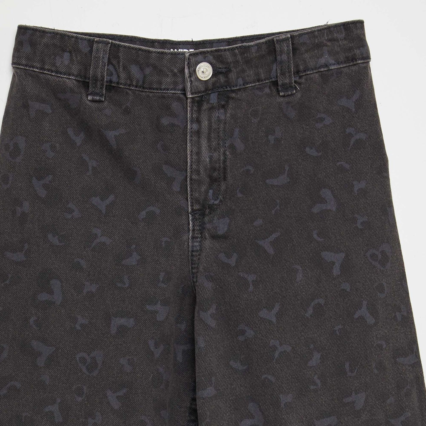 Leopard print wide-leg trousers GREY
