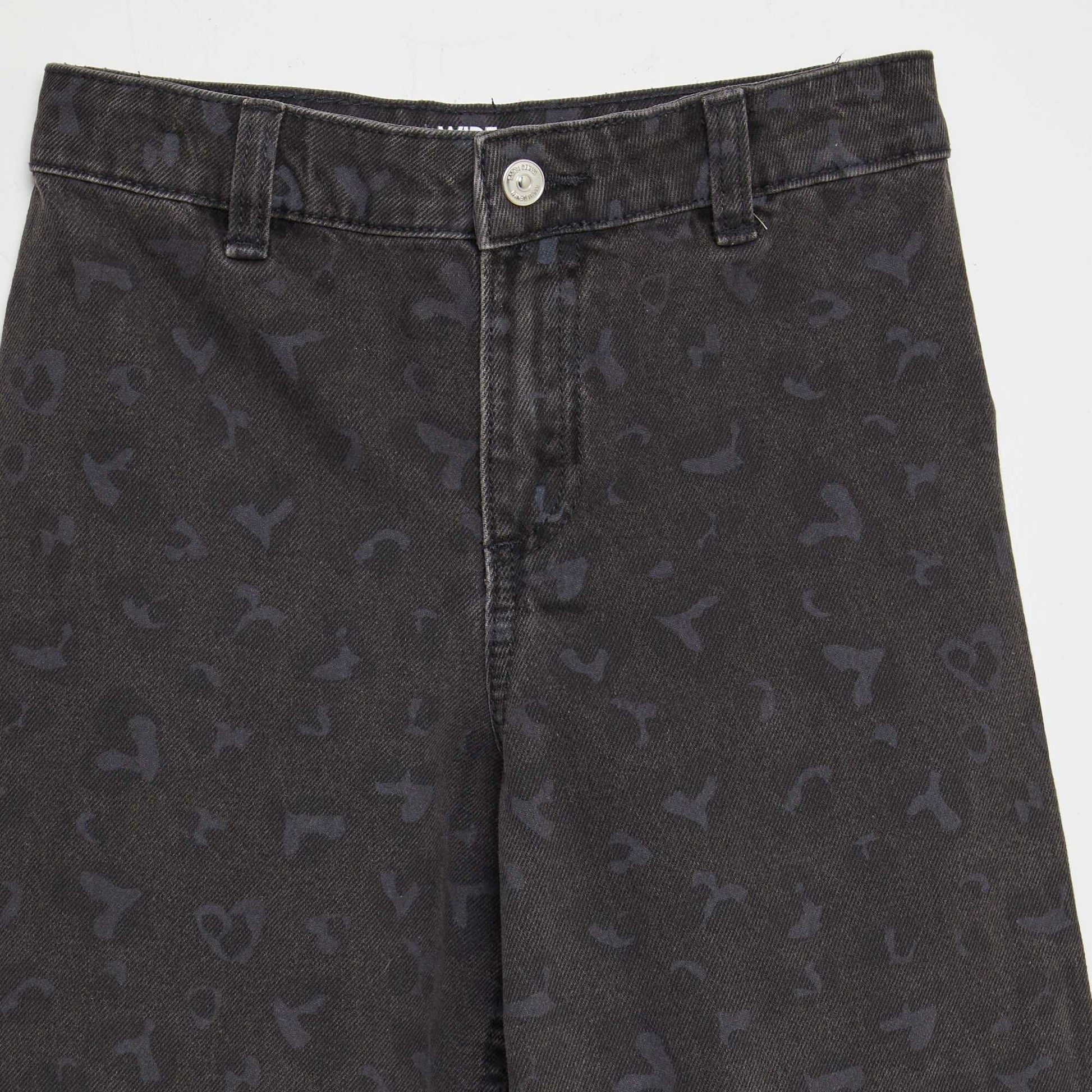 Leopard print wide-leg trousers GREY