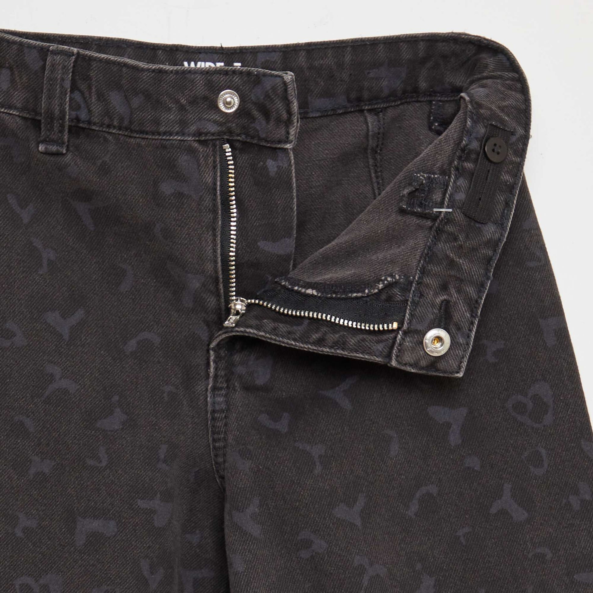Leopard print wide-leg trousers GREY