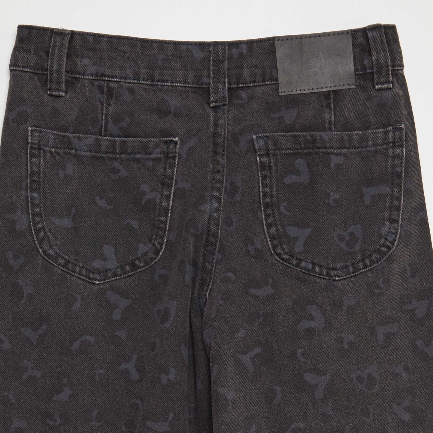 Leopard print wide-leg trousers GREY