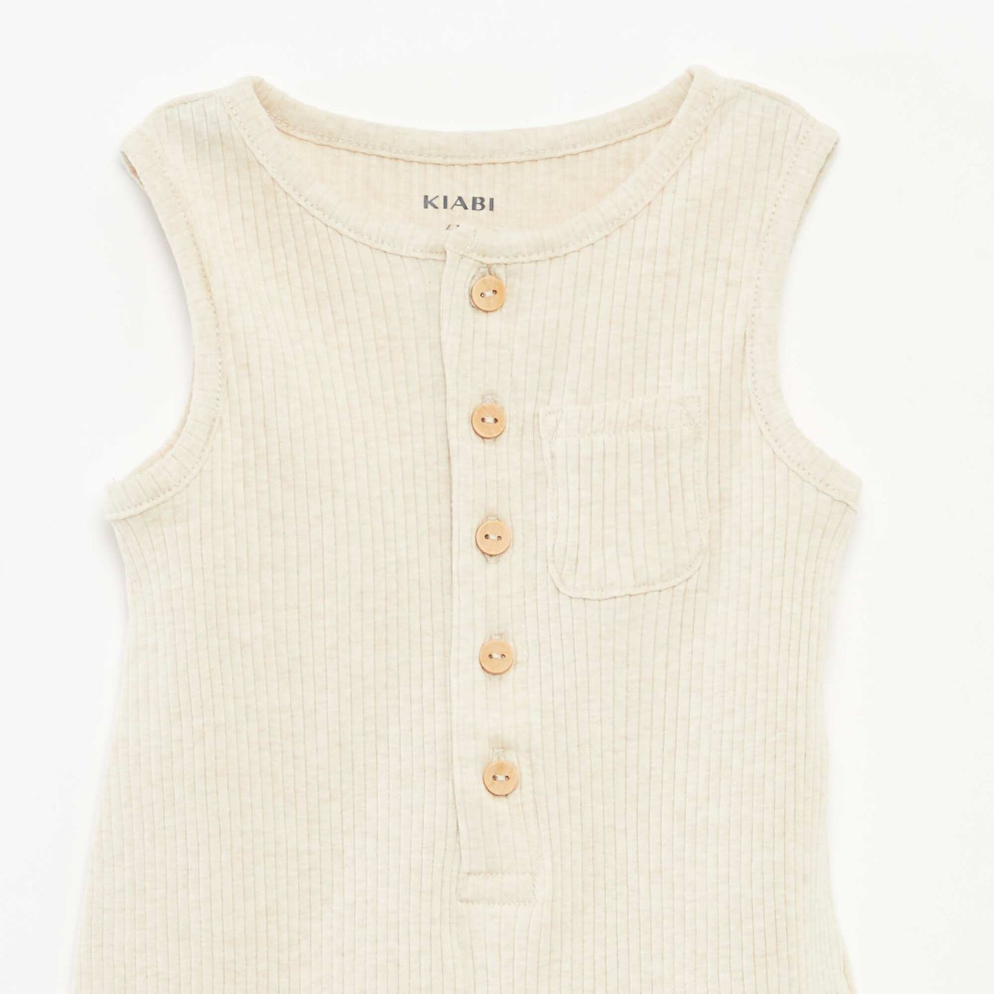 Short printed romper suit BEIGE