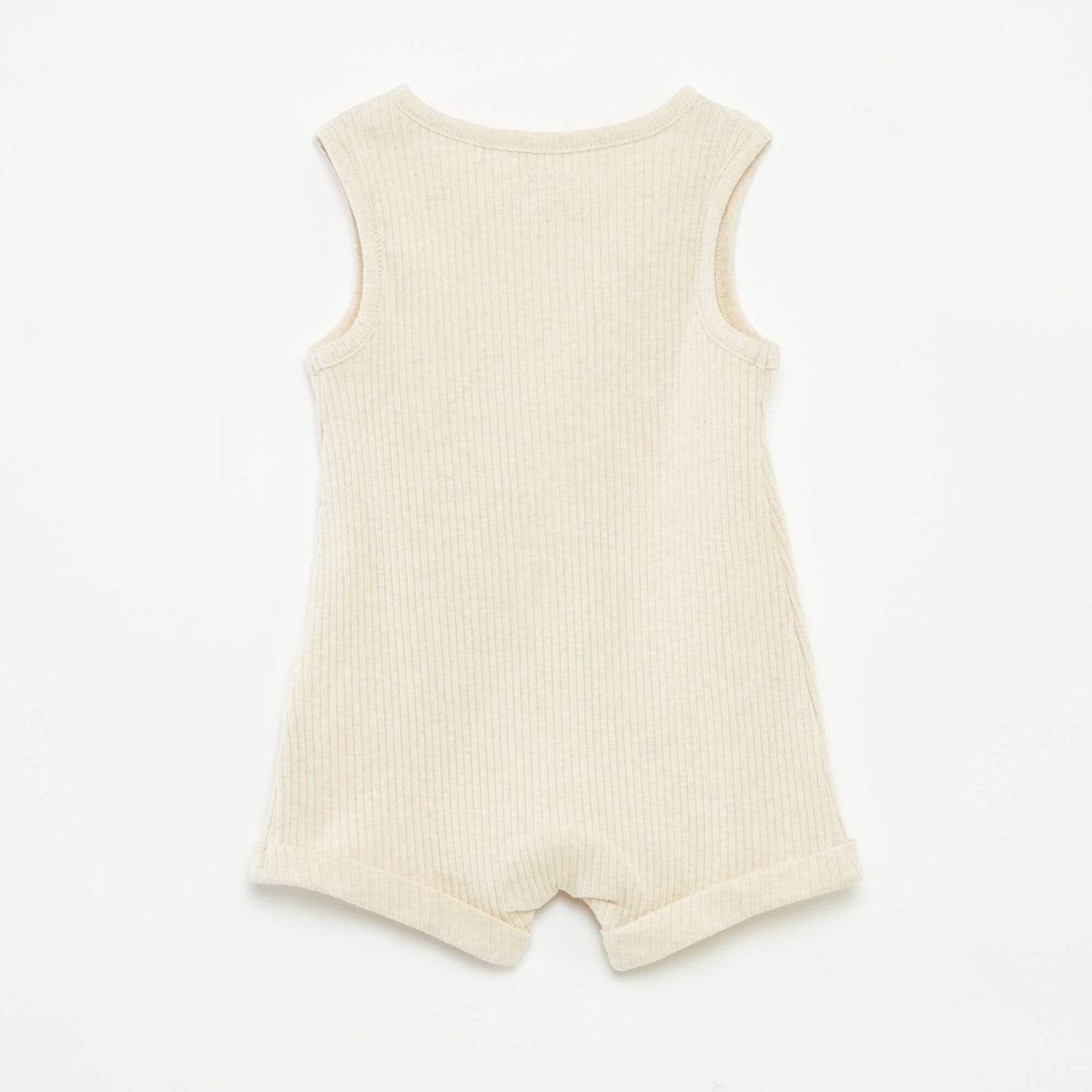 Short printed romper suit BEIGE