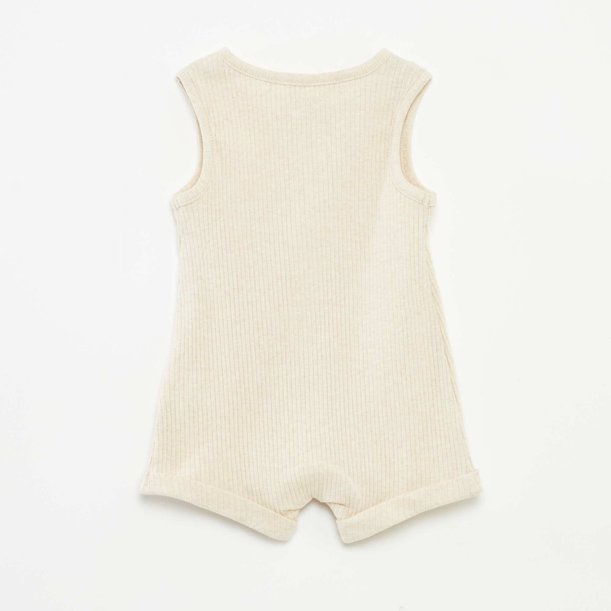 Short printed romper suit BEIGE