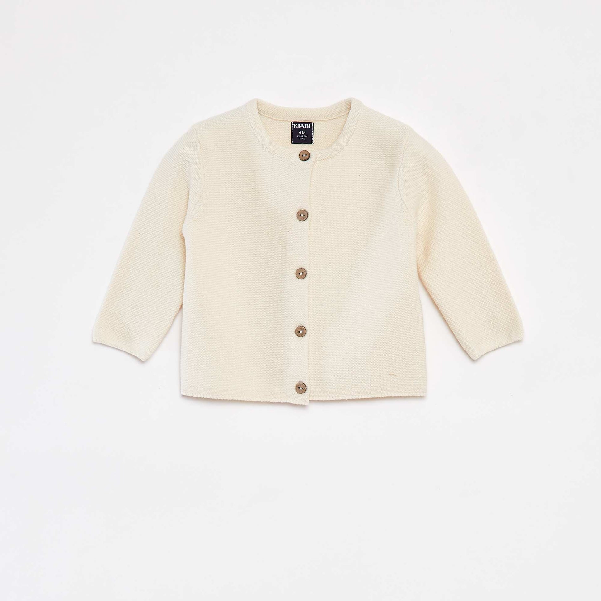 Knitted cardigan with button fastening WHITE