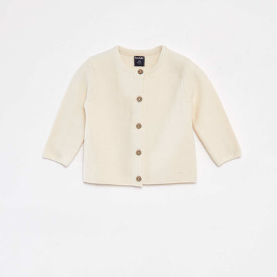 Knitted cardigan with button fastening WHITE