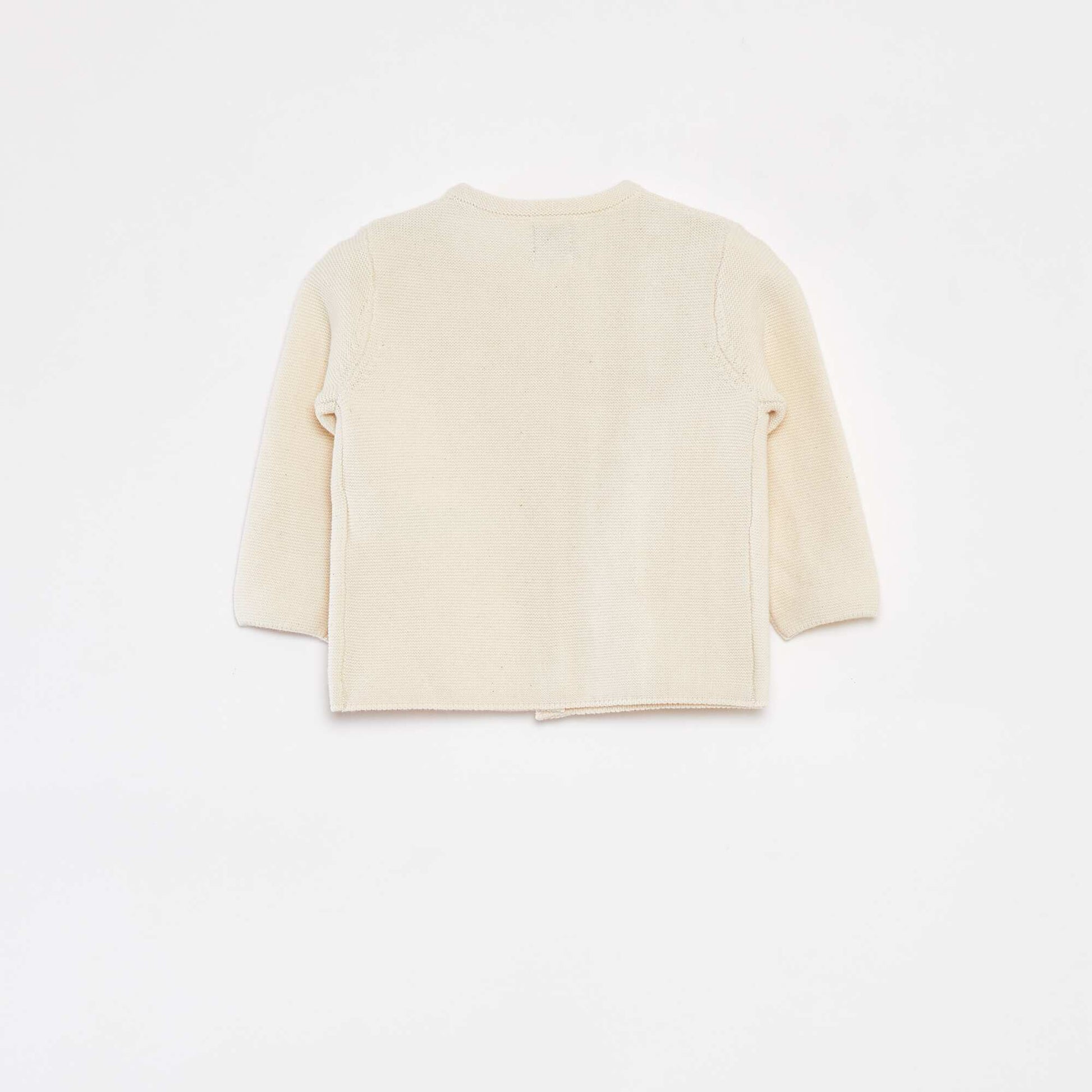Knitted cardigan with button fastening WHITE