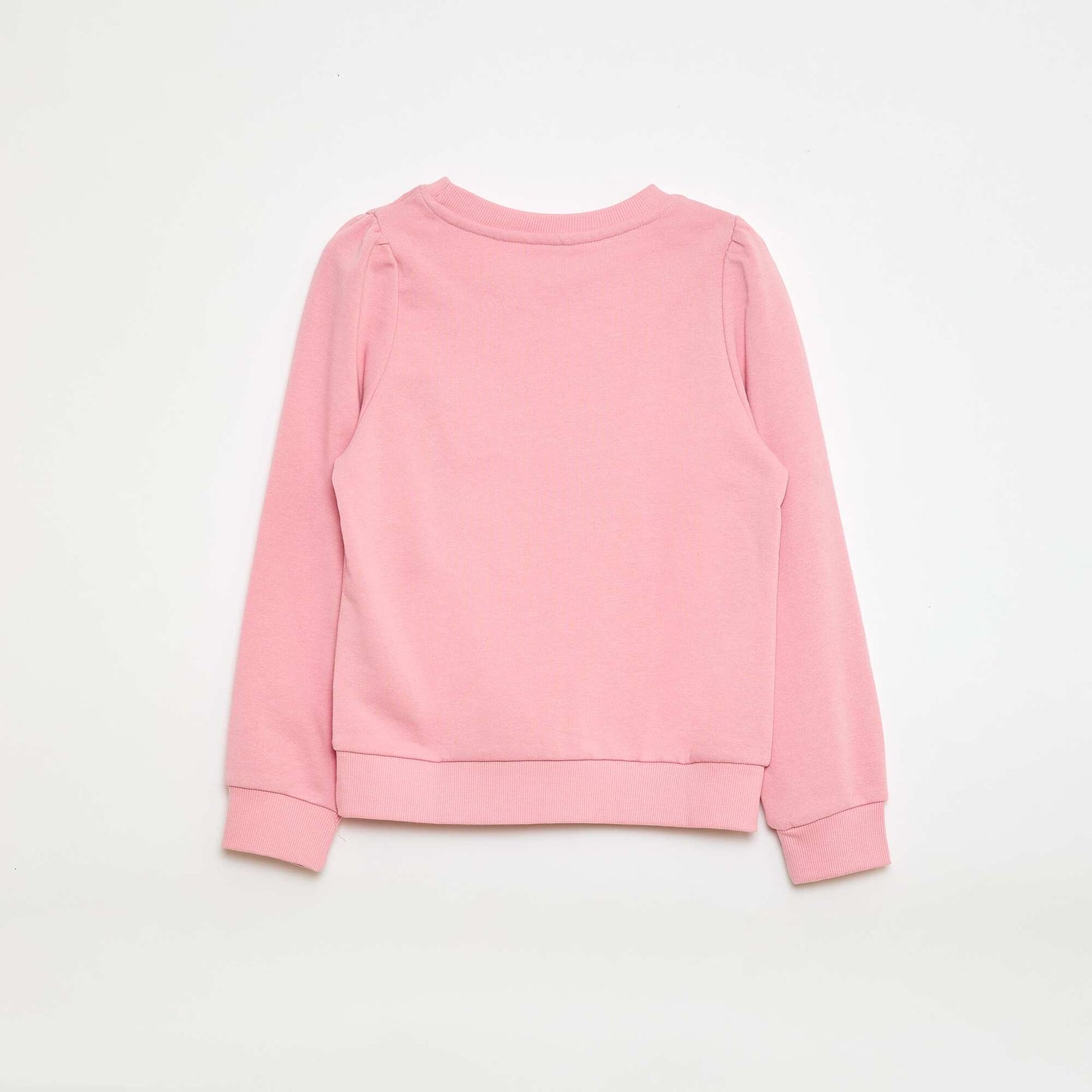 Plain sweatshirt with heart embroidery PINK