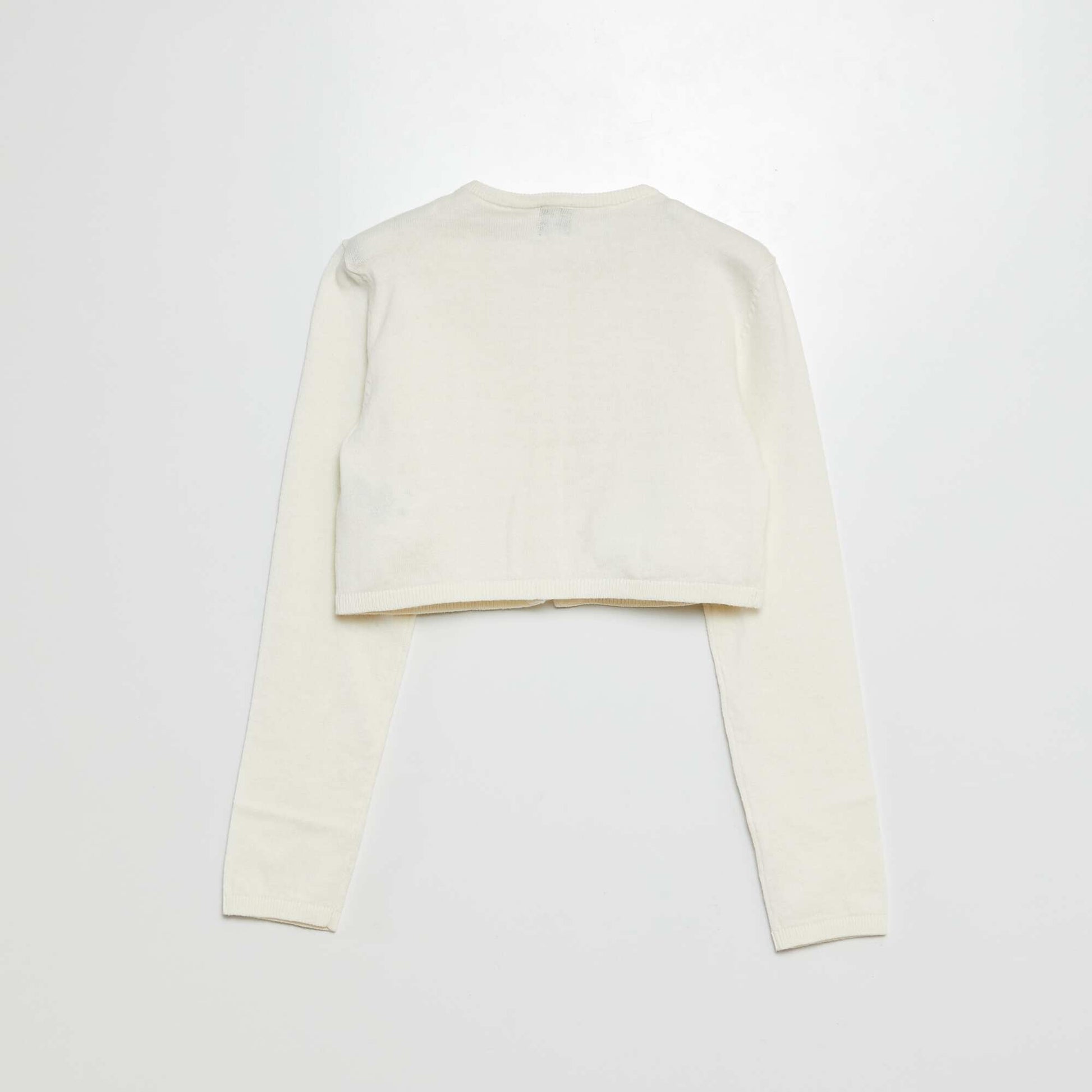 Cropped ribbed bolero WHITE