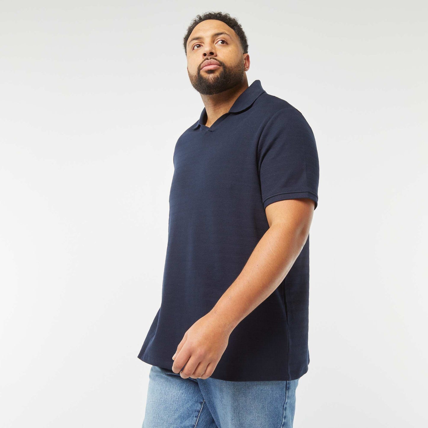 Cotton piqué polo shirt BLUE