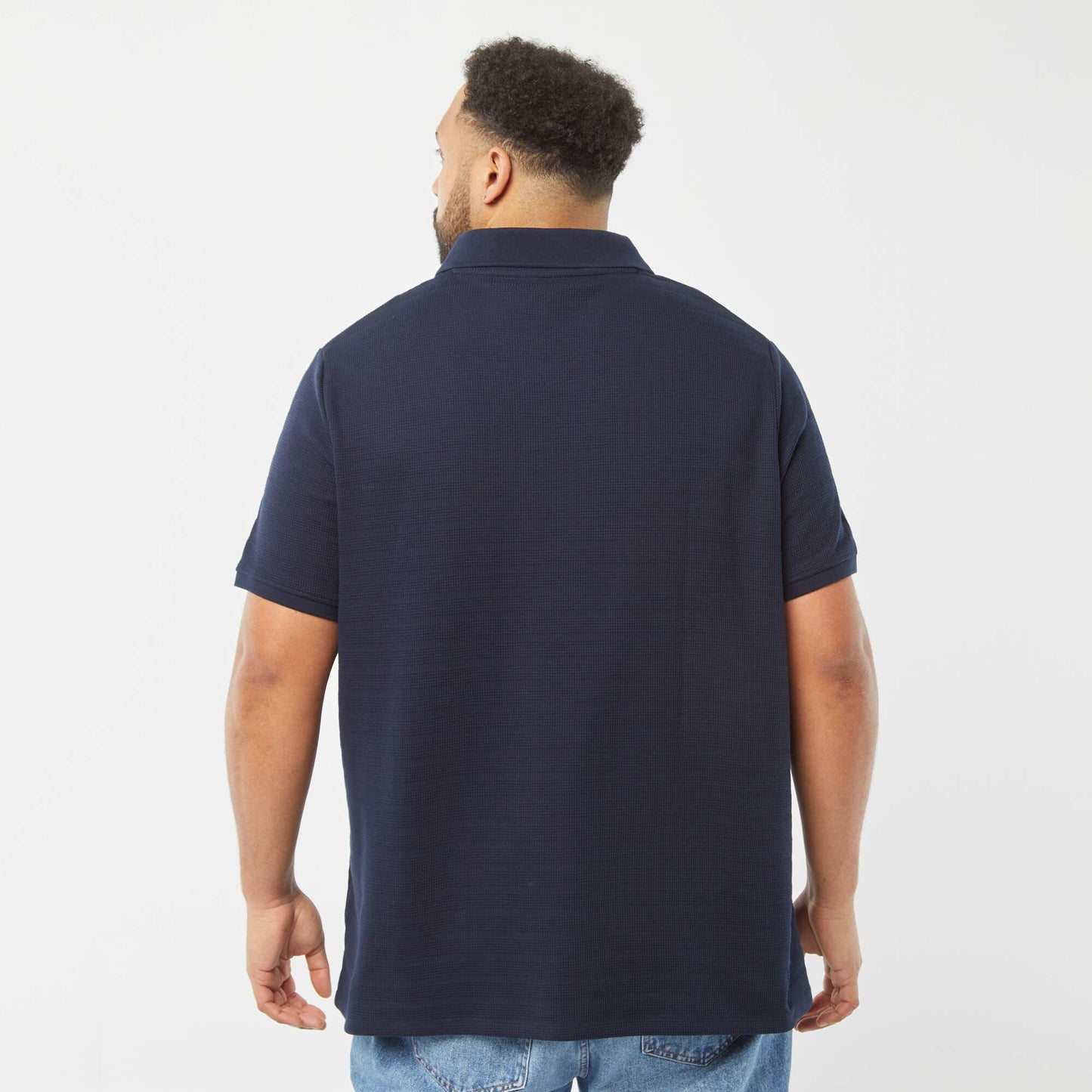 Cotton piqué polo shirt BLUE