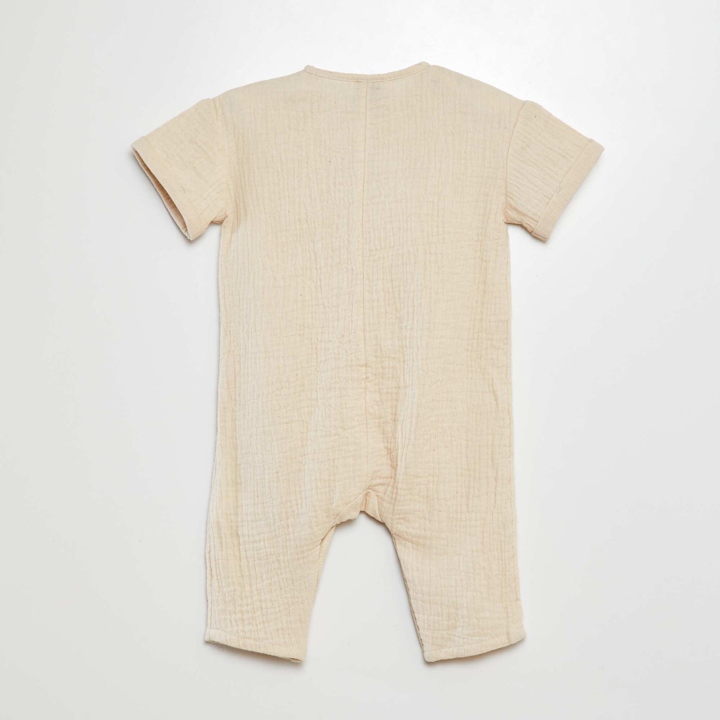 Cotton gauze romper with embroidered geese WHITE