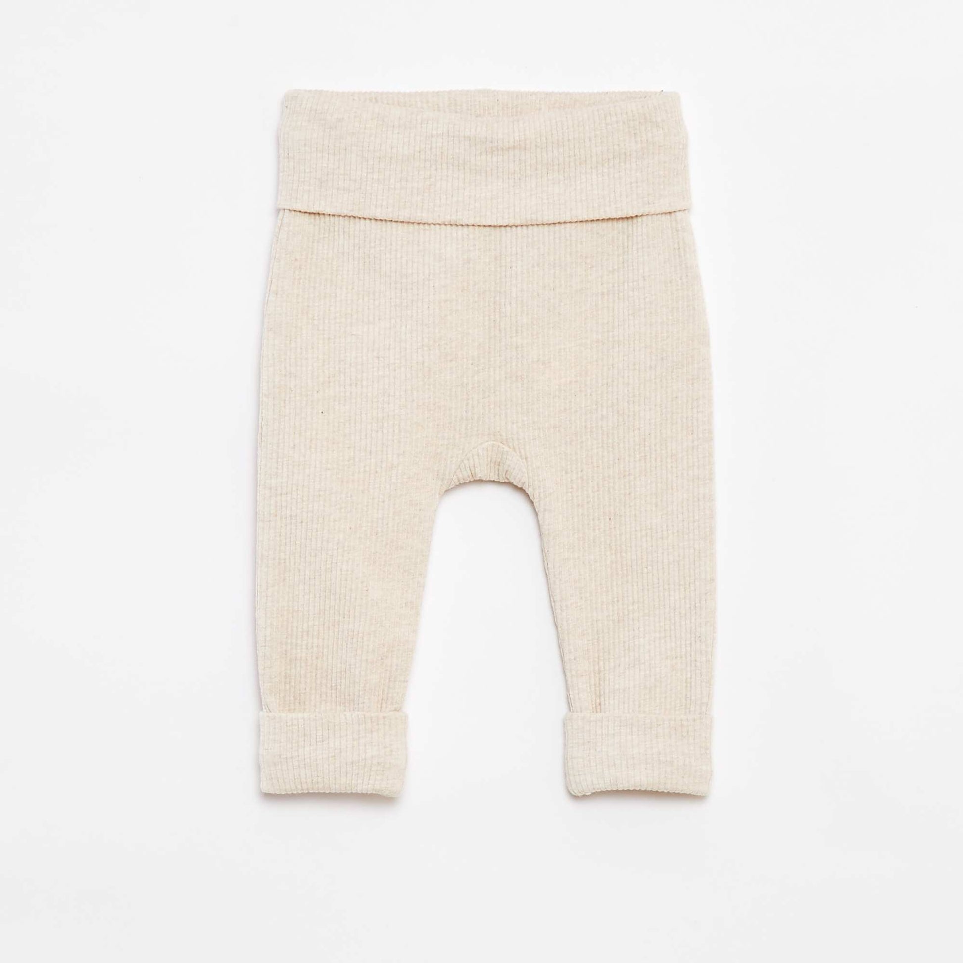 Pack of ribbed leggings and socks - 2-piece set BEIGE