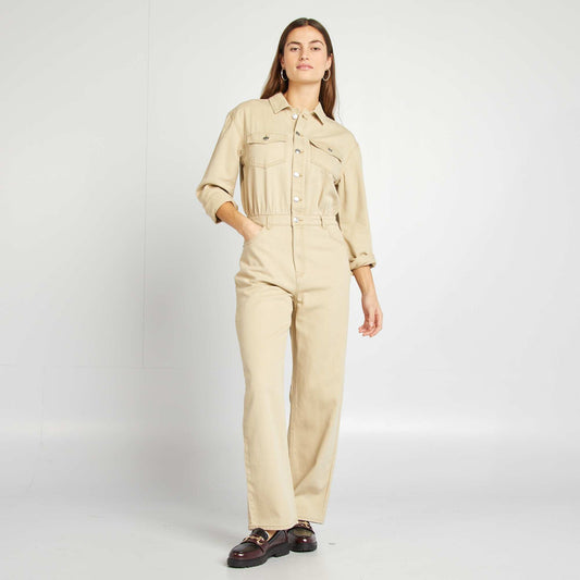 Denim jumpsuit BEIGE