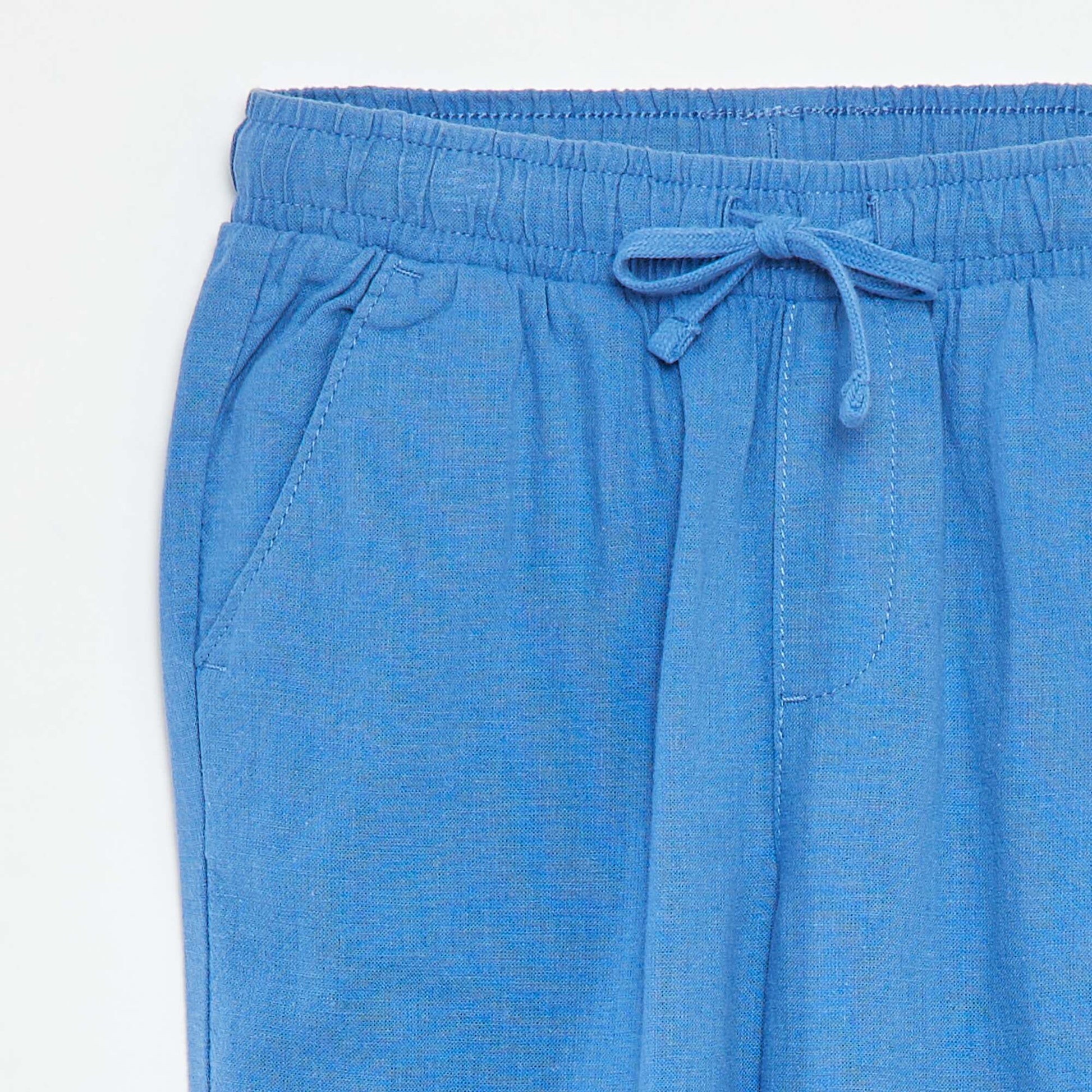Regular linen trousers BLUE