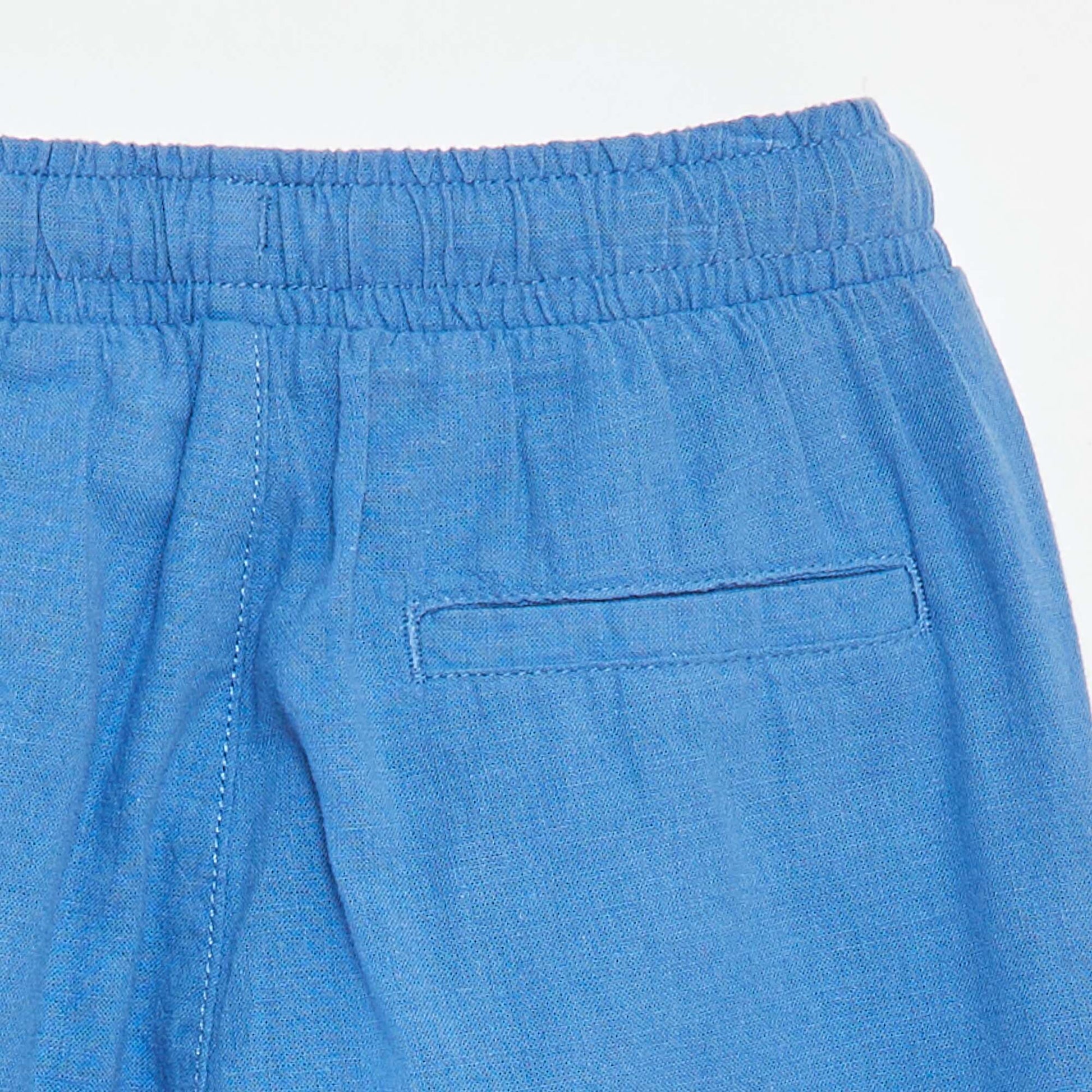 Regular linen trousers BLUE