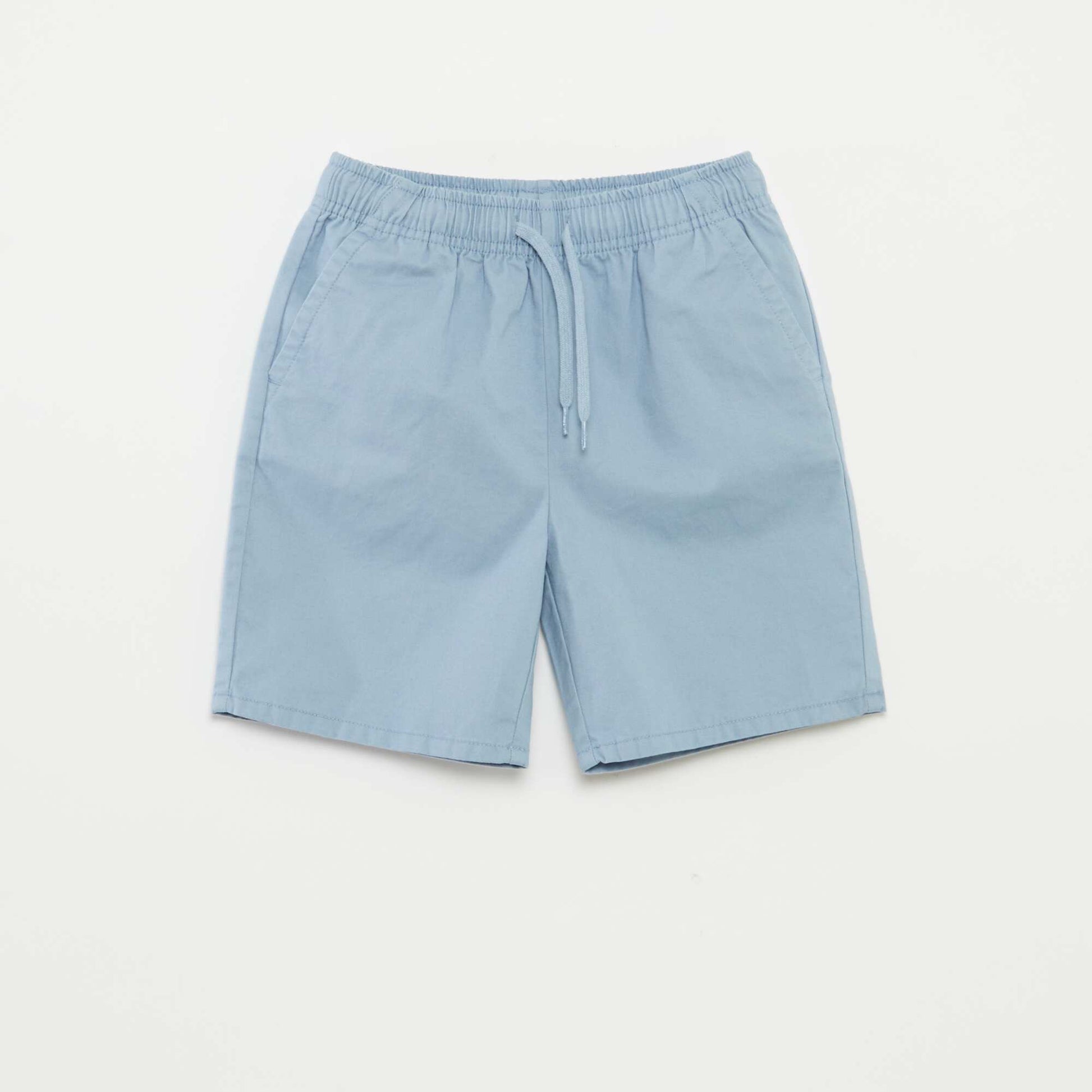 Plain chino-style Bermuda shorts BLUE