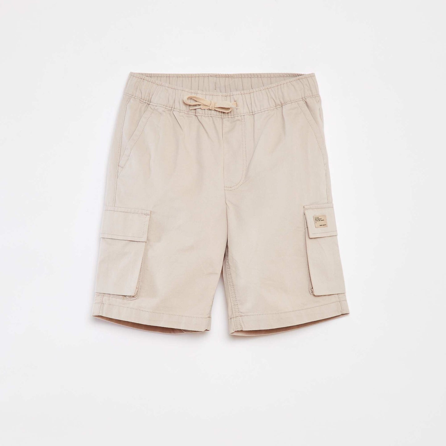 Plain Bermuda shorts with flap pockets BEIGE