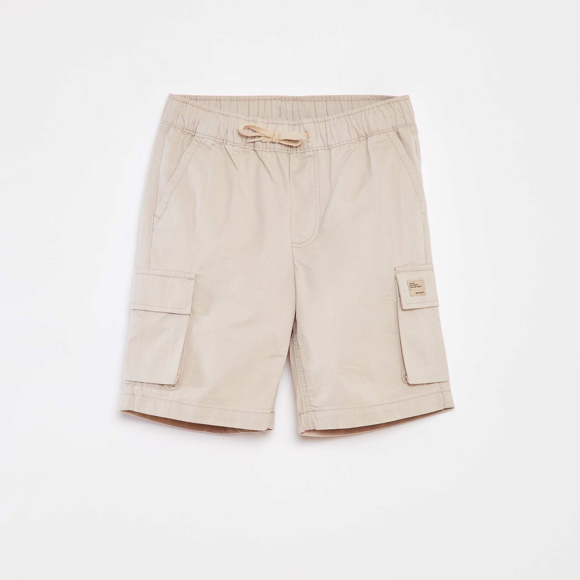 Plain Bermuda shorts with flap pockets BEIGE