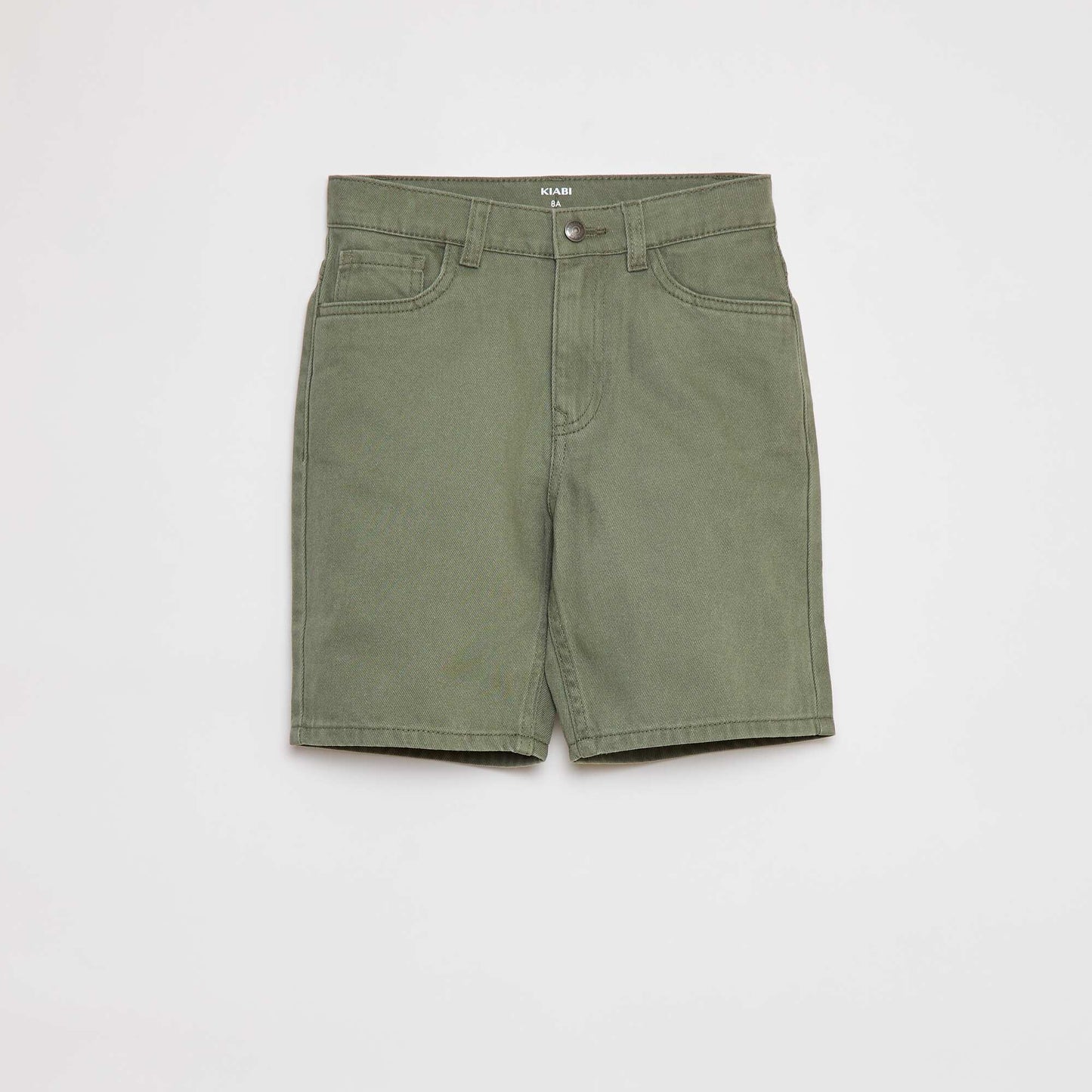 Loose-fit twill Bermuda shorts GREEN