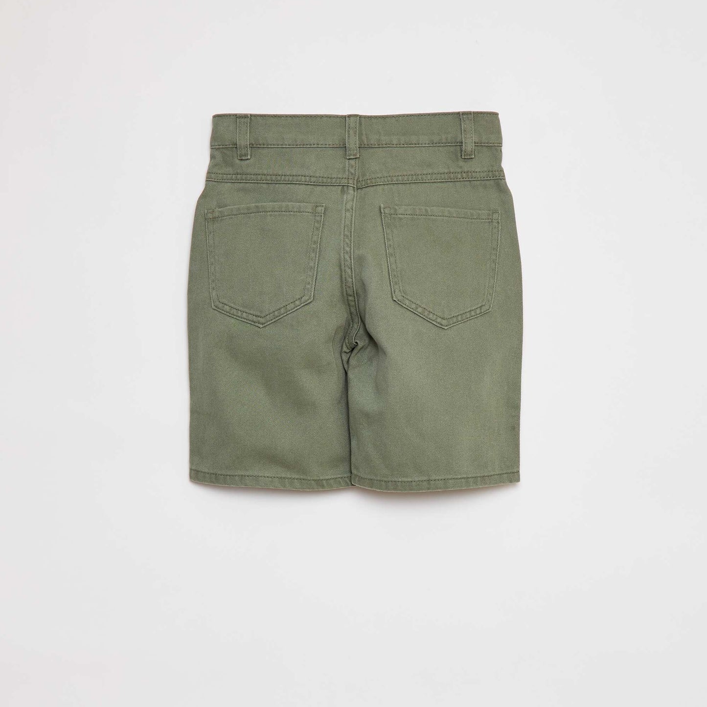Loose-fit twill Bermuda shorts GREEN