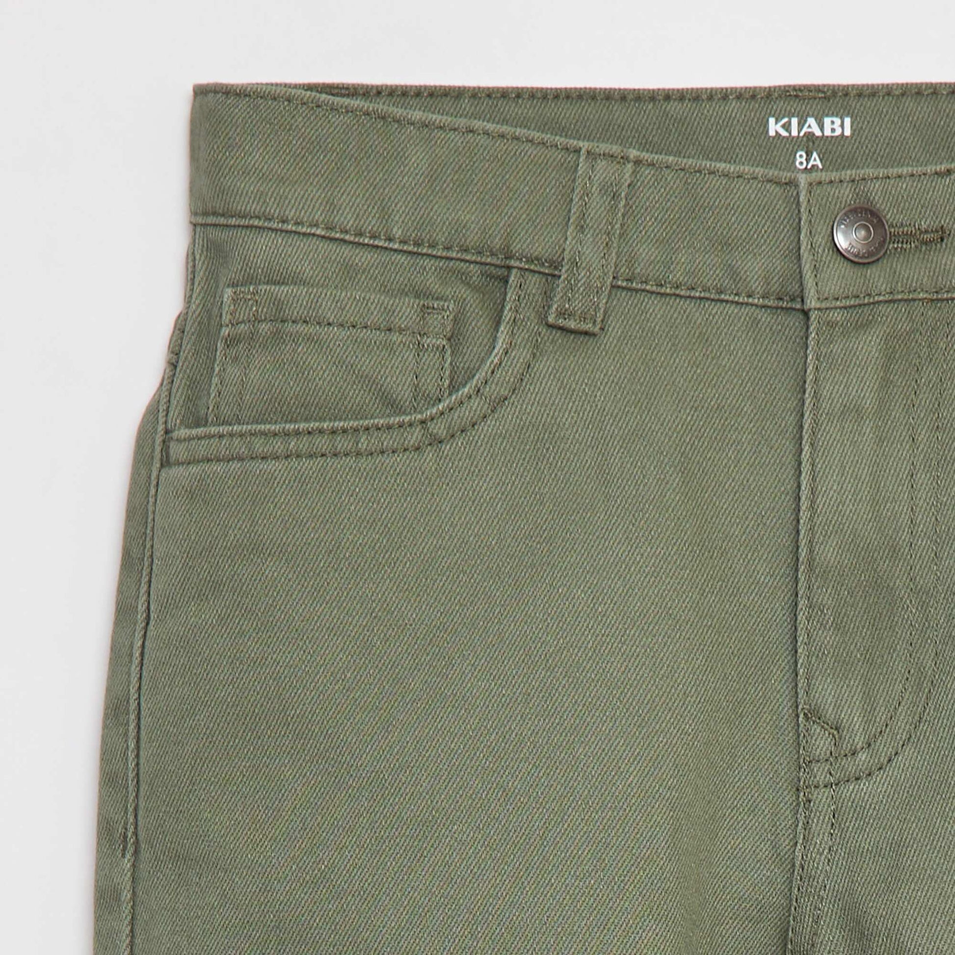 Loose-fit twill Bermuda shorts GREEN