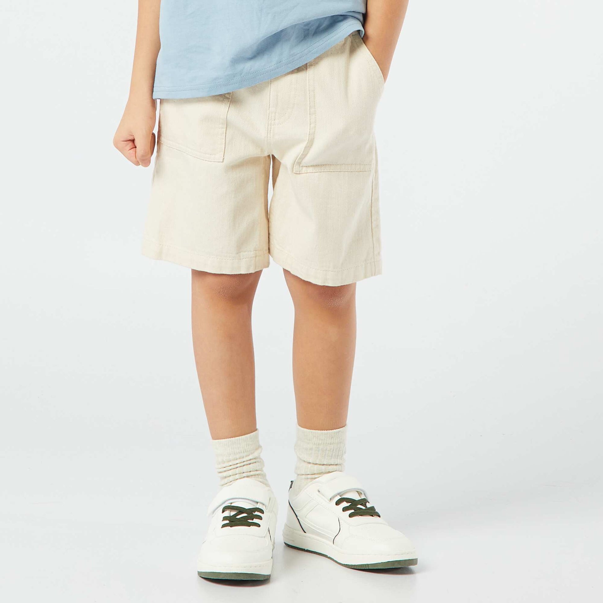 Twill Bermuda shorts WHITE