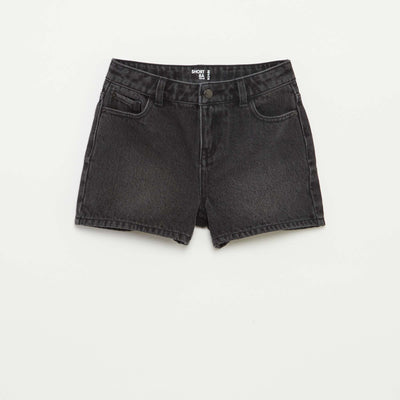 Denim shorts BLACK
