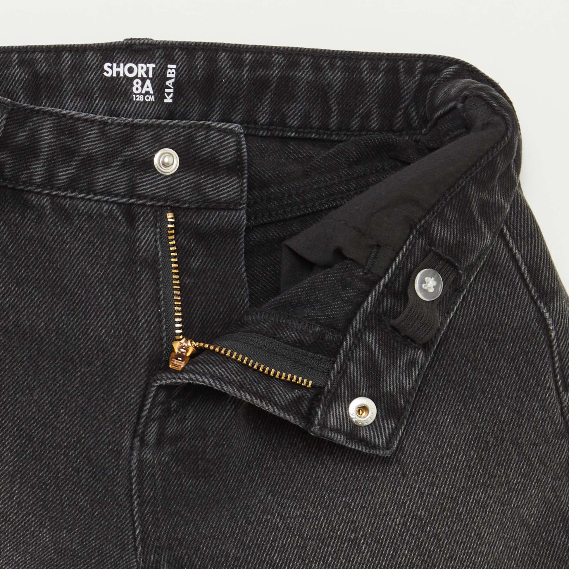 Denim shorts BLACK