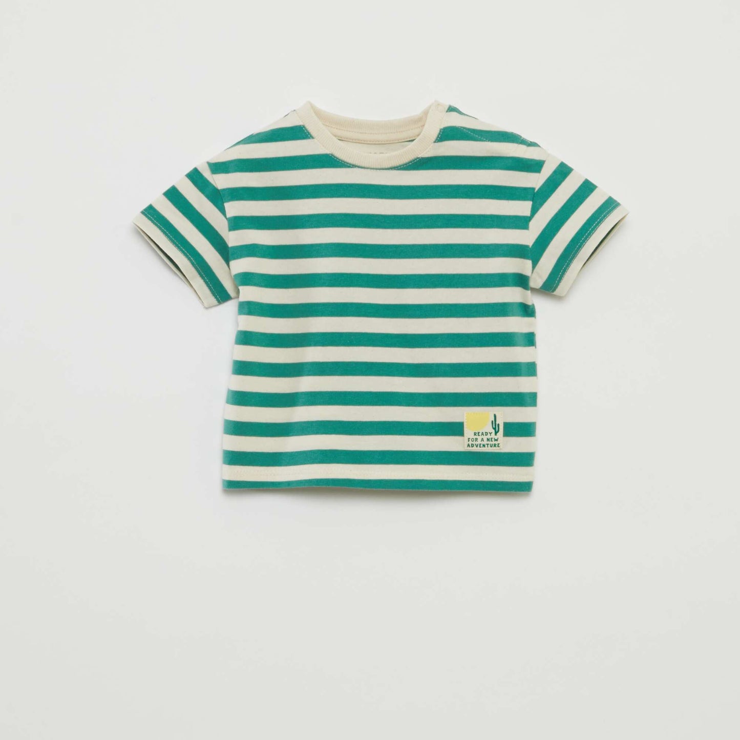 Short-sleeved striped jersey T-shirt WHITE