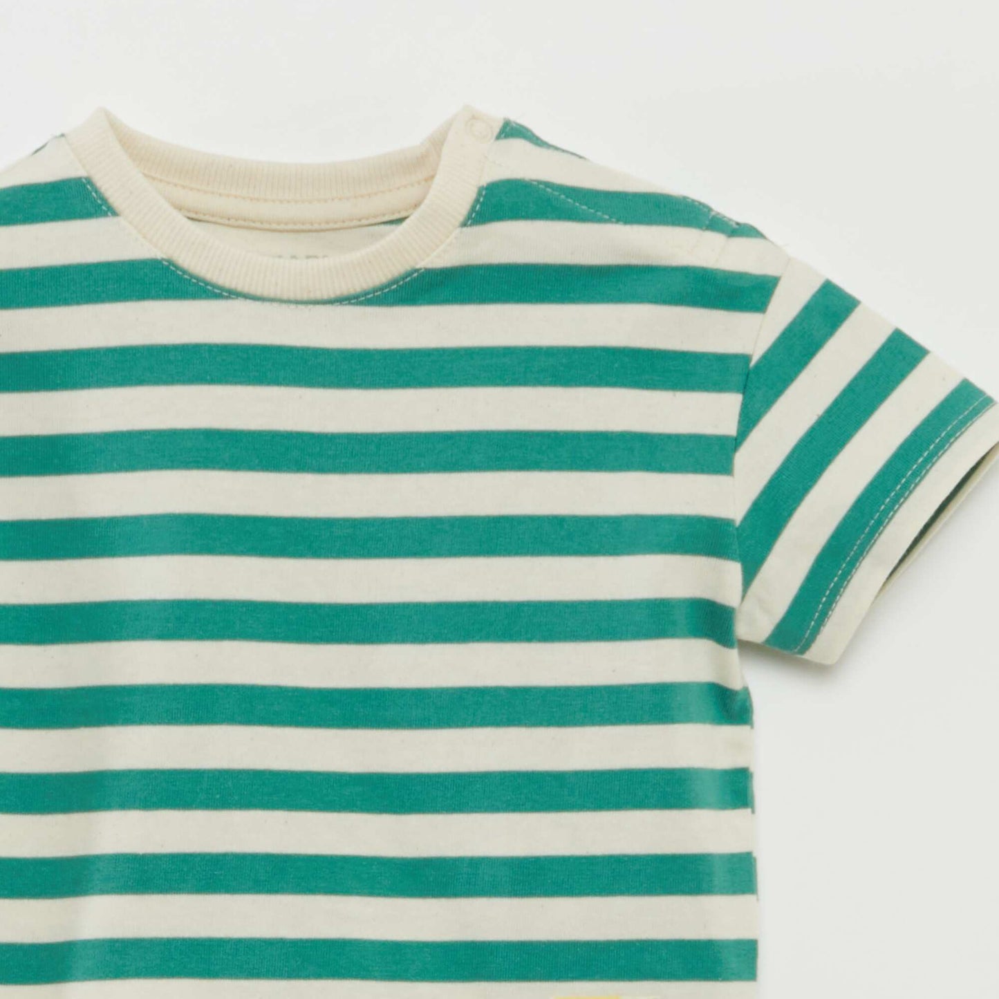 Short-sleeved striped jersey T-shirt WHITE