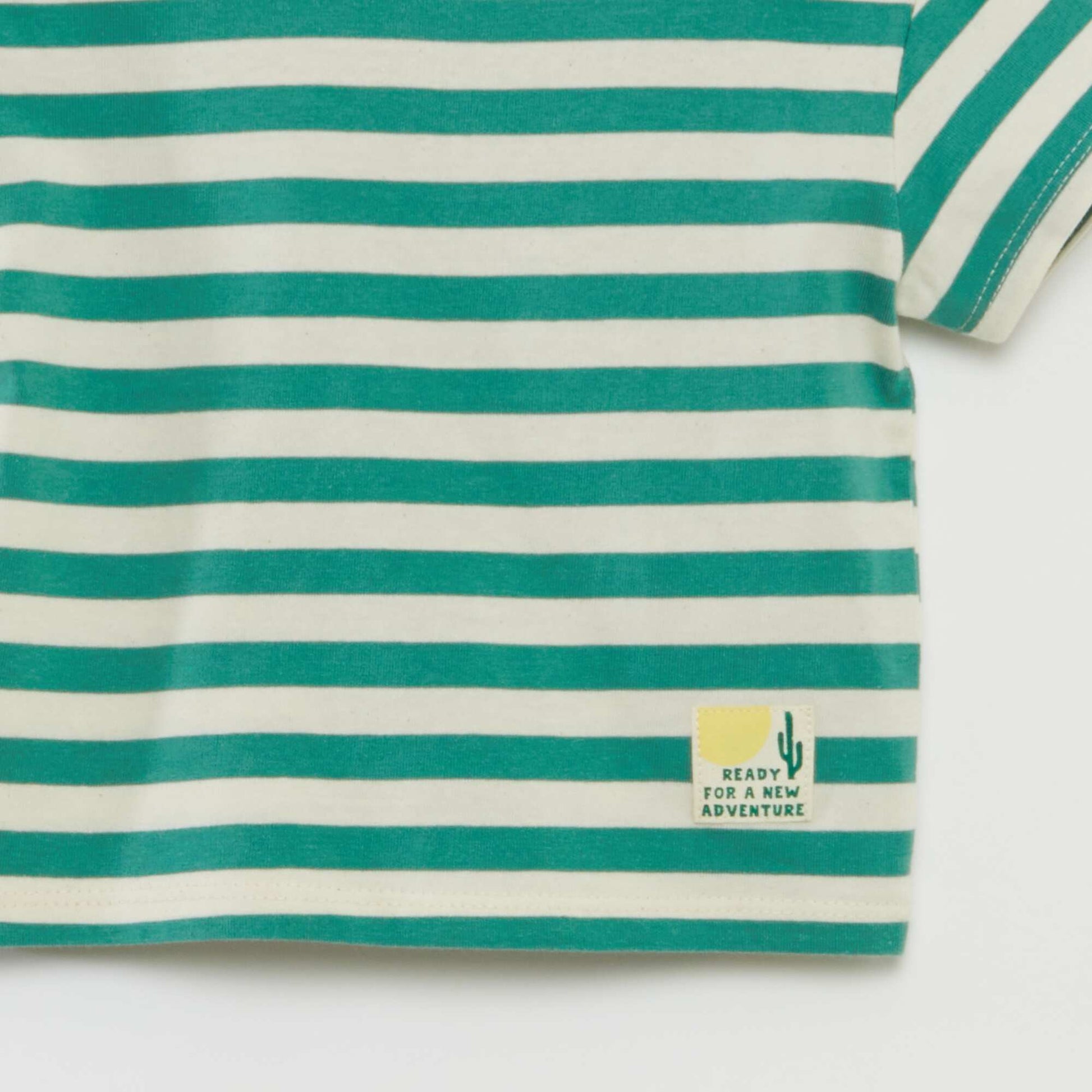 Short-sleeved striped jersey T-shirt WHITE