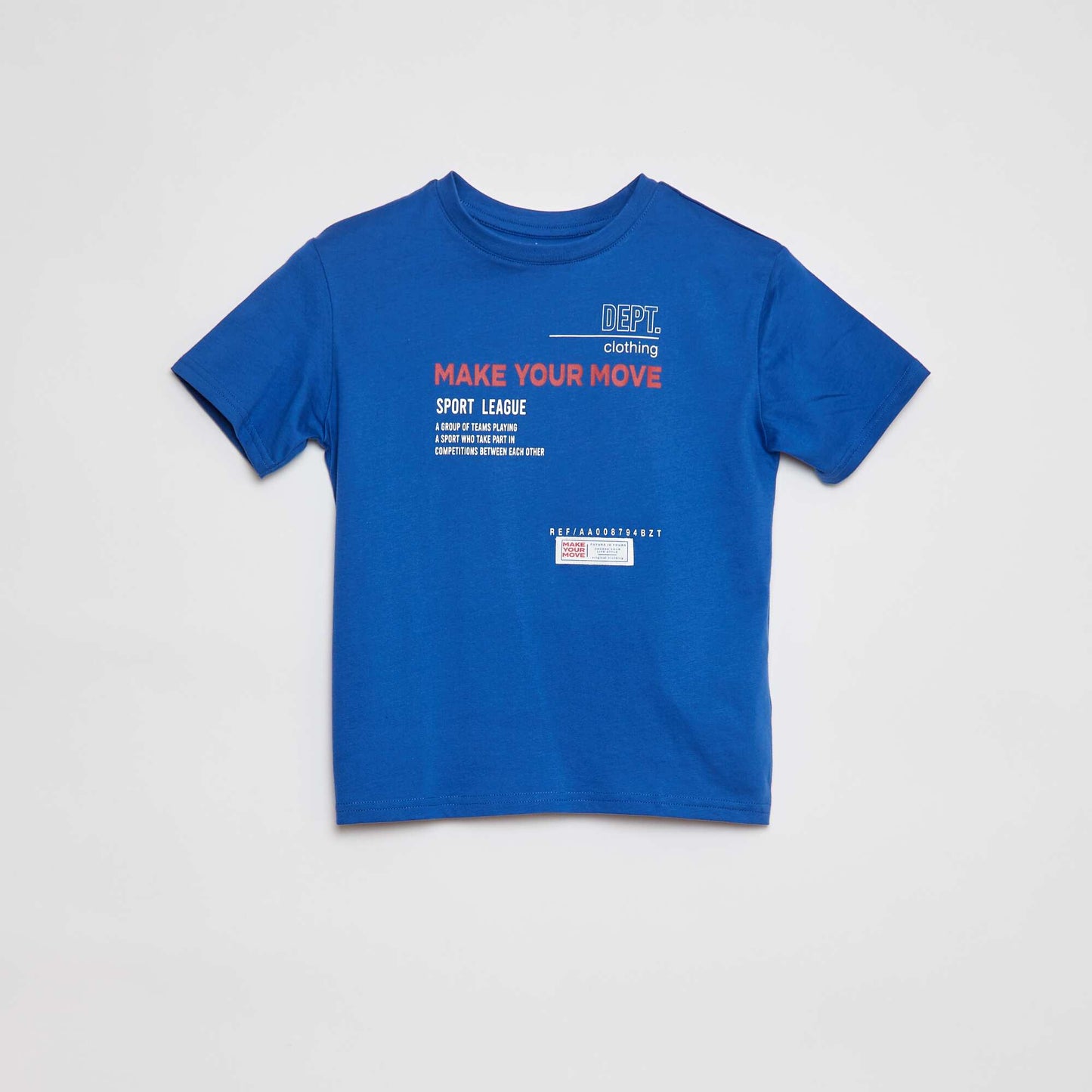 Printed round-neck T-shirt BLUE