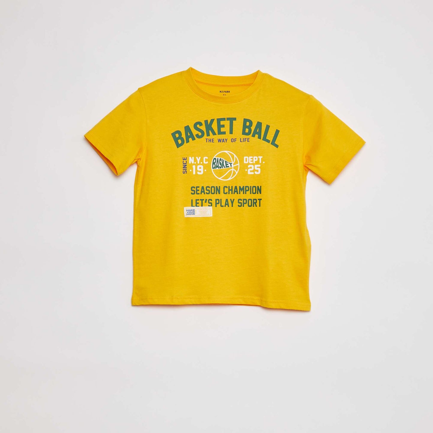 Printed round-neck T-shirt YELLOW