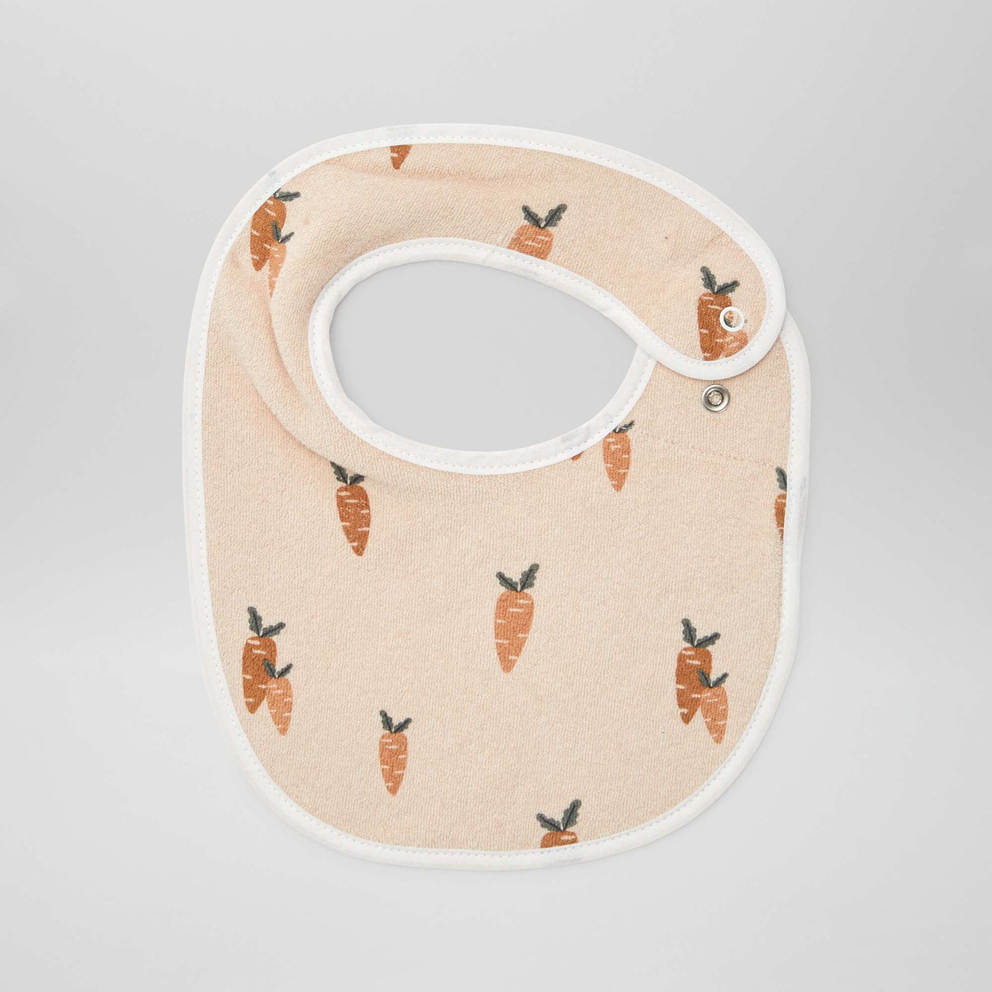 5 Fun Print Bibs with Snap Closures BROWN