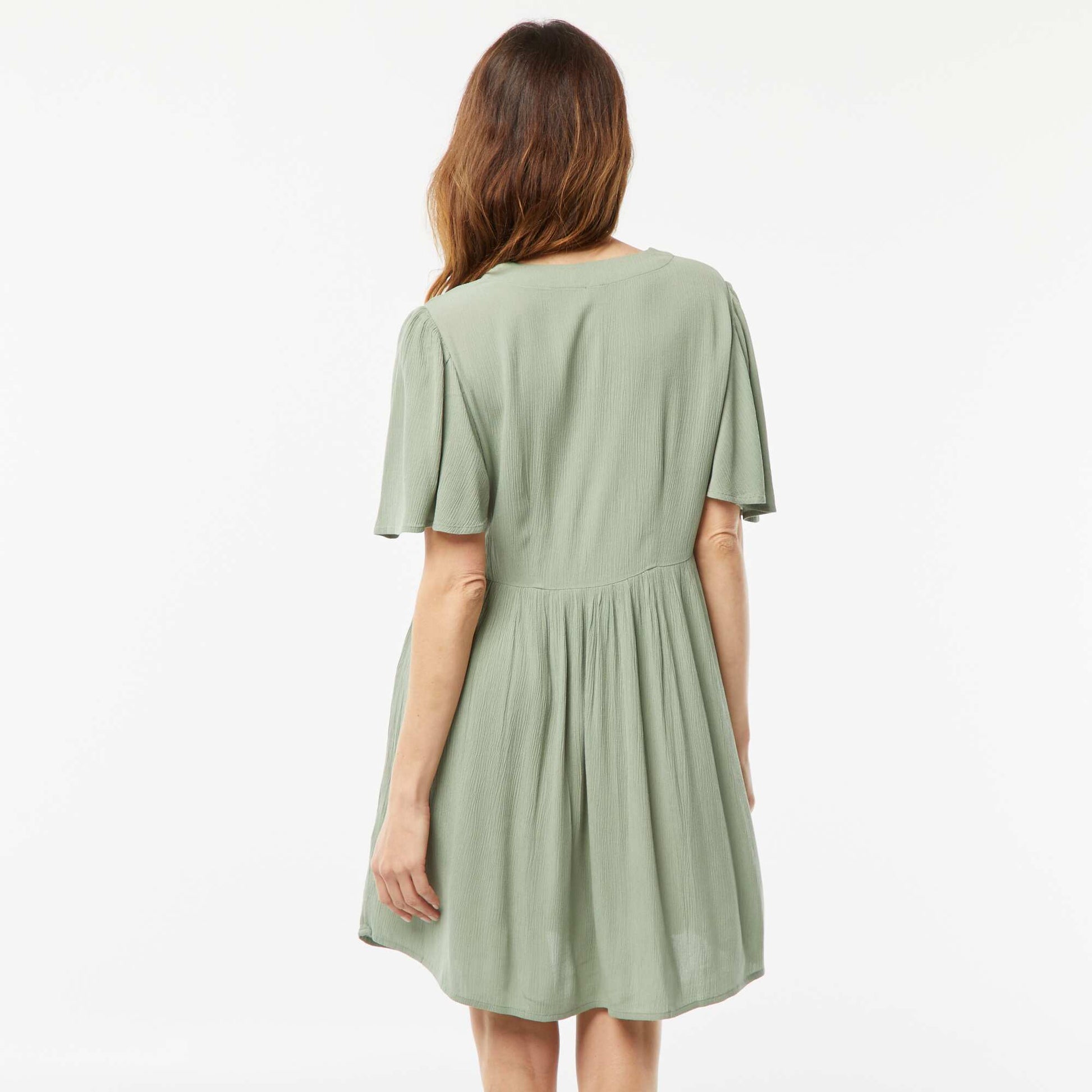 Short crepe knit dress BLUE